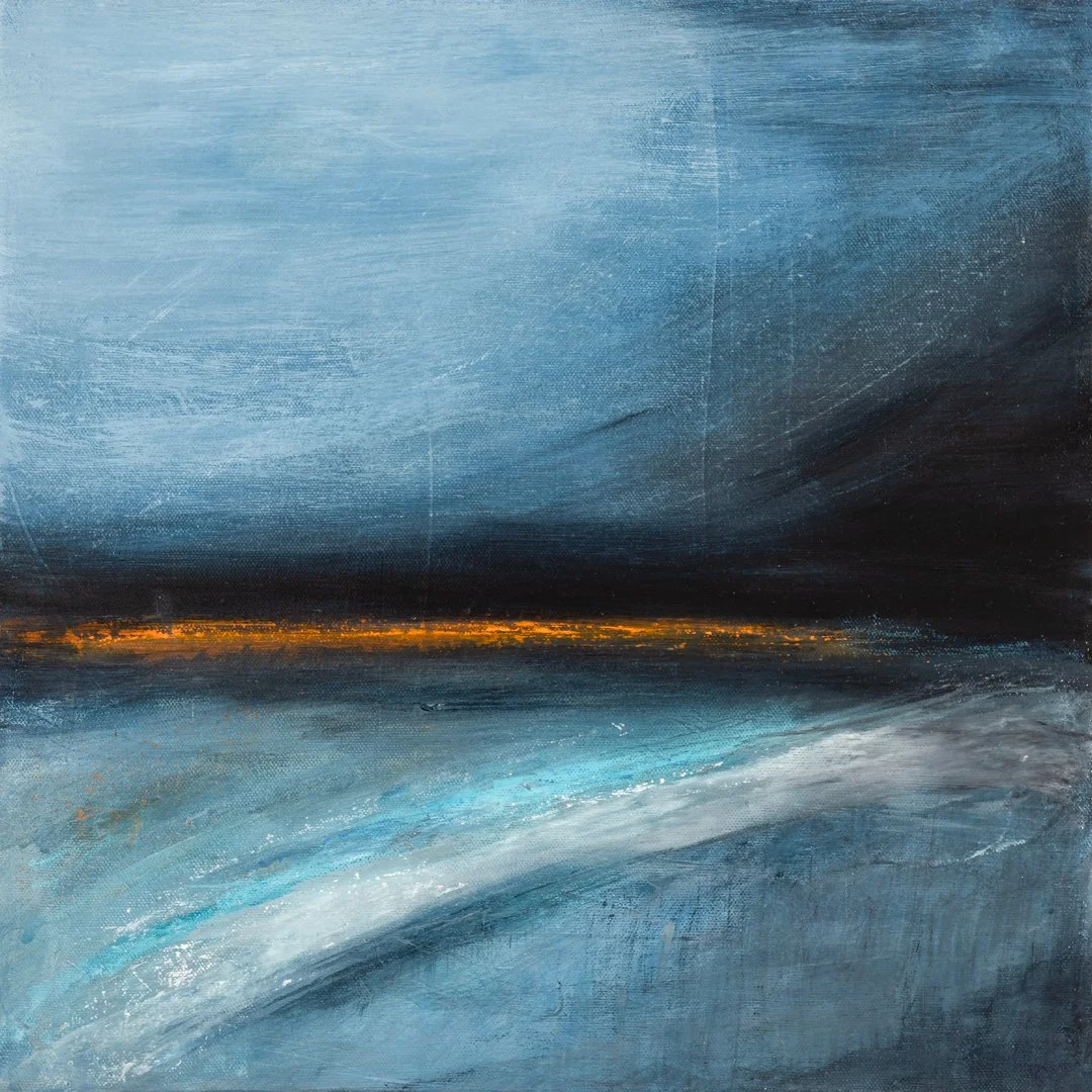 It's a feeling, acrylic on canvas, 40 x 40cm, framed in a white wood tray frame: €495