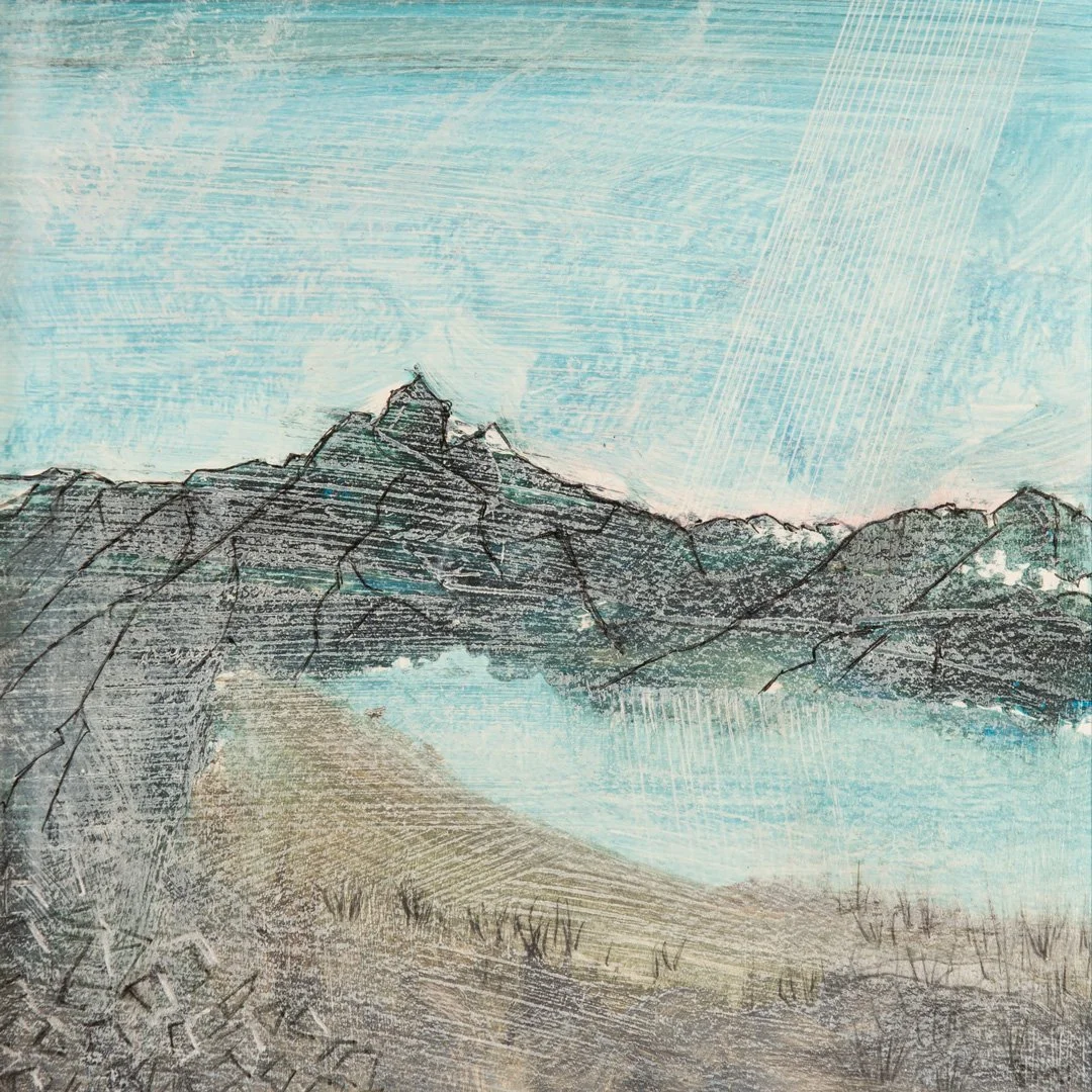Light, interrupted, acrylic and pen on paper, 16 x 17.5cm, framed in a white wood frame: €275