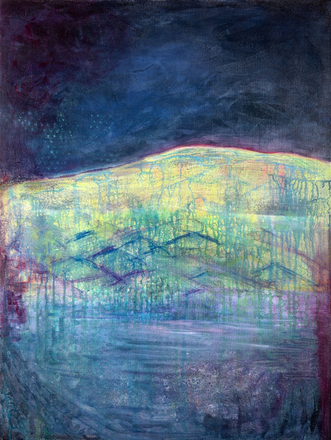 Toward elsewhere, acrylic on canvas, 80 x 60cm, framed : €895
