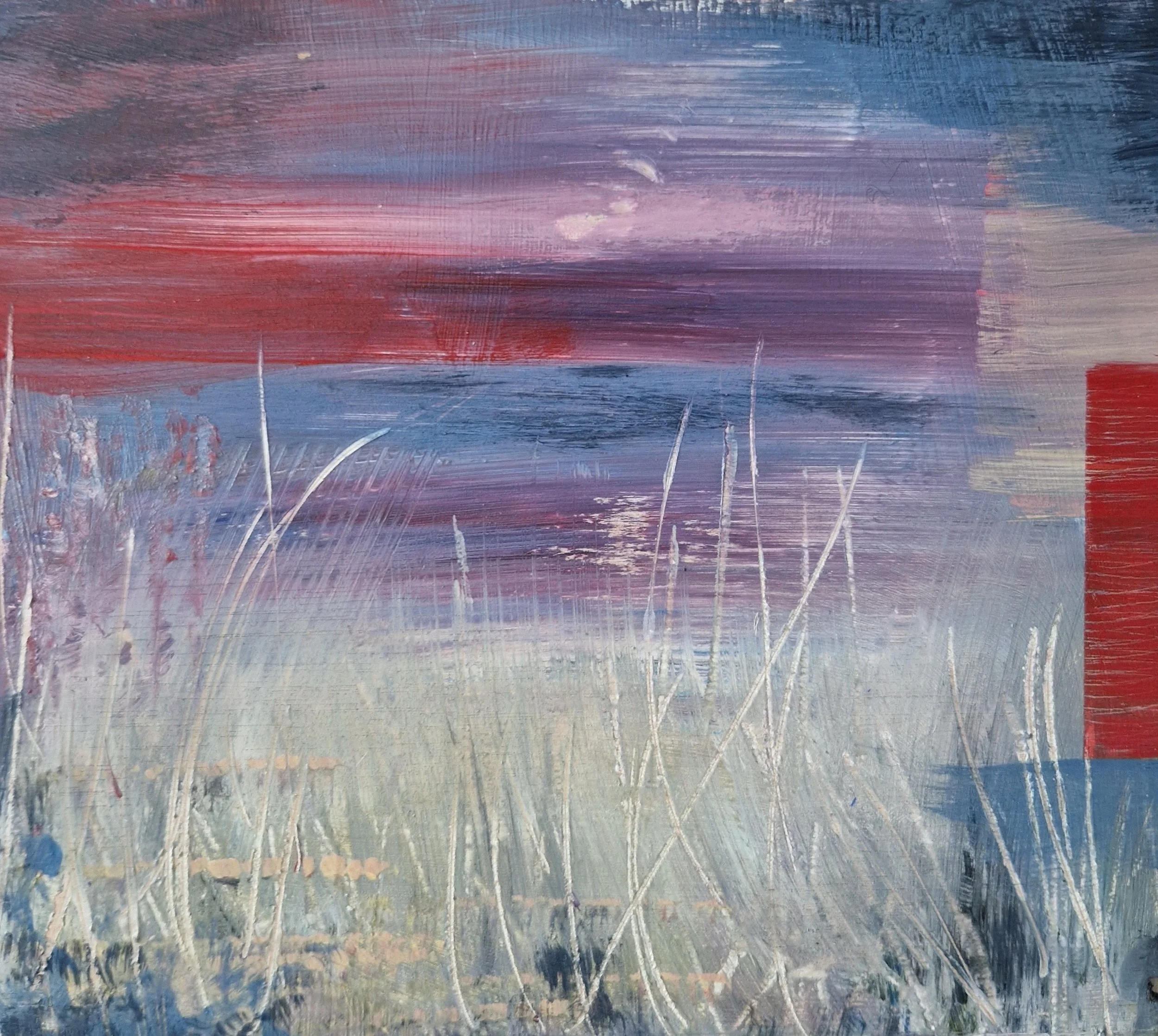 Between breaths, acrylic on wood panel, 22 x 19 cm