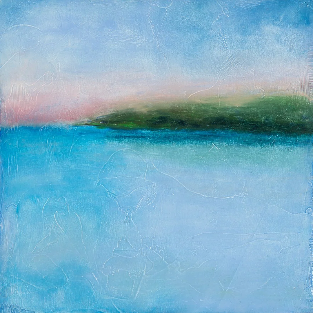 In the blue between, oil on wood panel, 20 x 20cm: €250