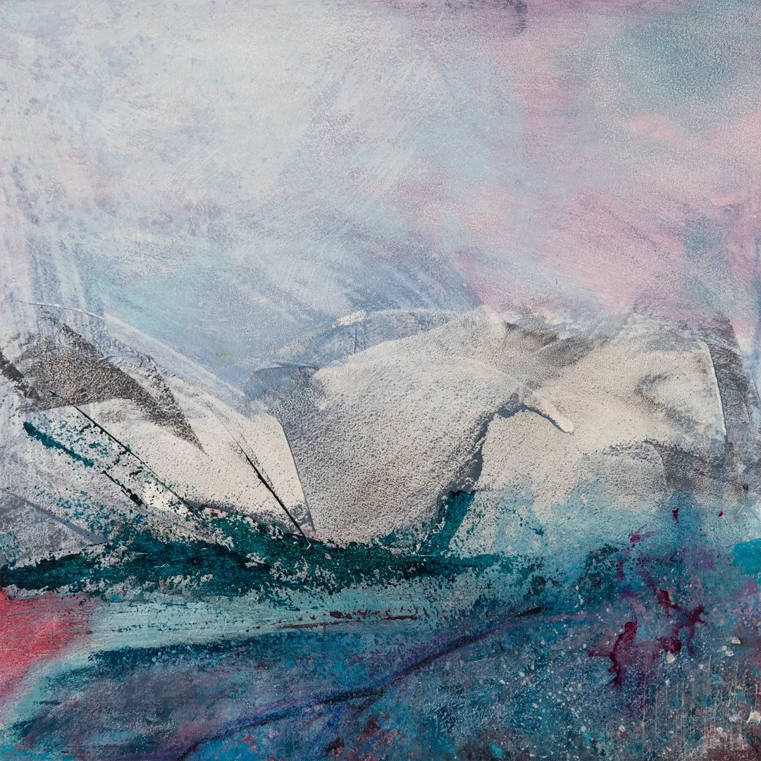 Between two worlds, acrylic on paper, 30 x 28cm, framed