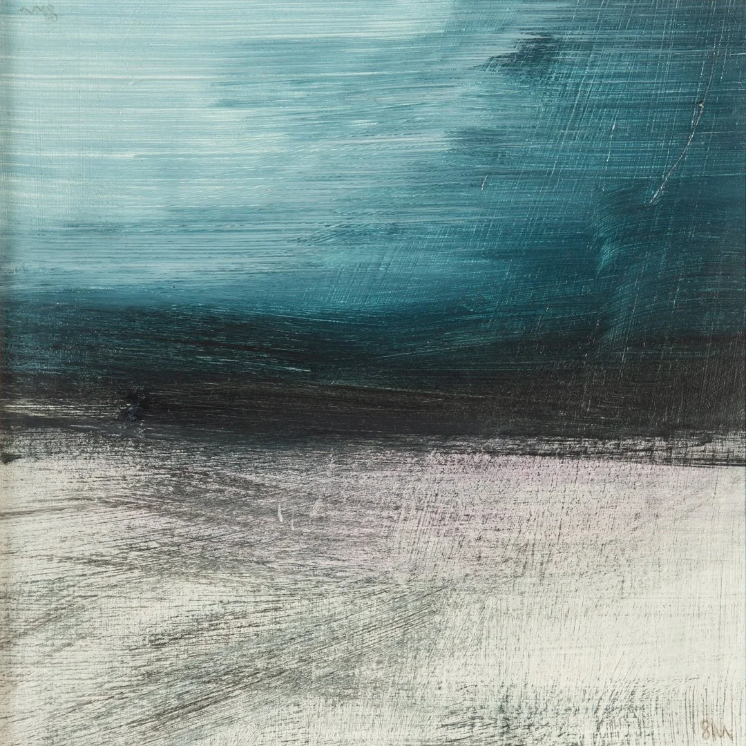 Just a light easterly breeze, acrylic on paper, 16 x 17.5cm, framed in a white wood frame: €275