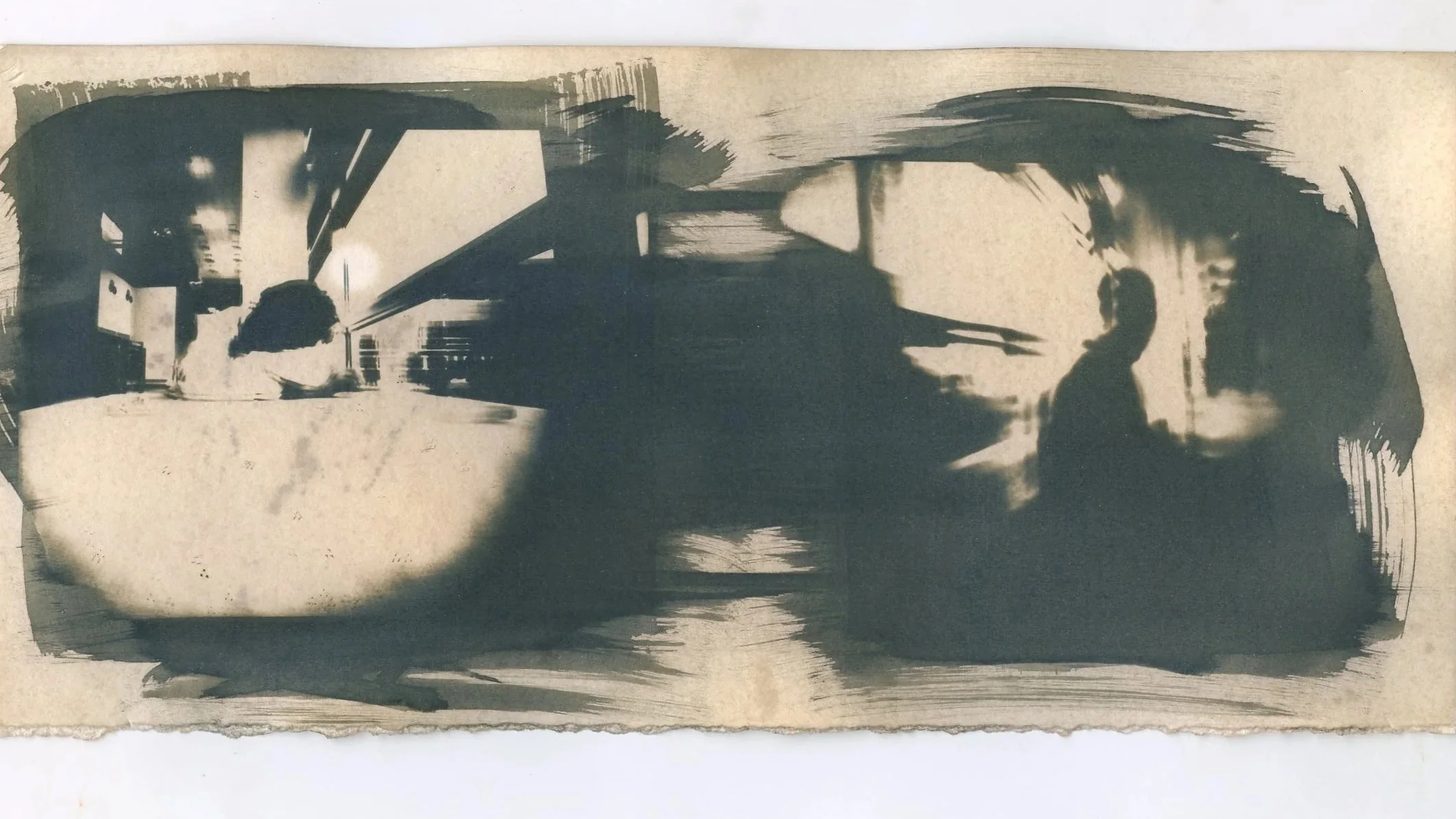 Bleach & Toned Cyanotype from Pinhole Negatives