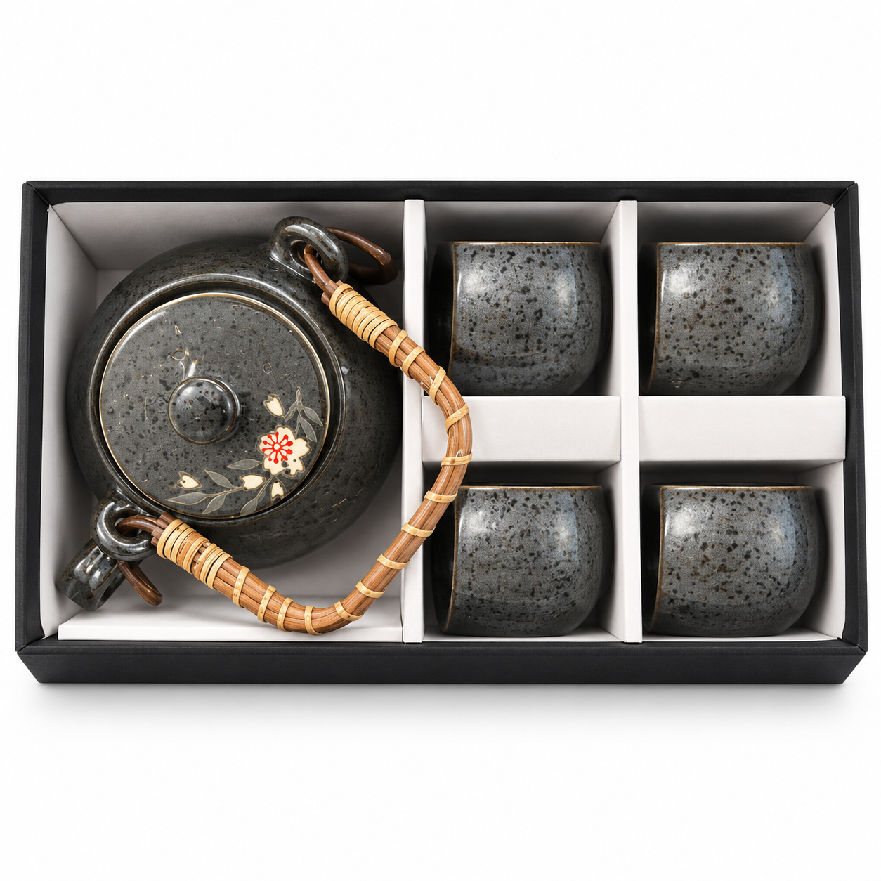 Charcoal Floral Tea Set – 5 PCS