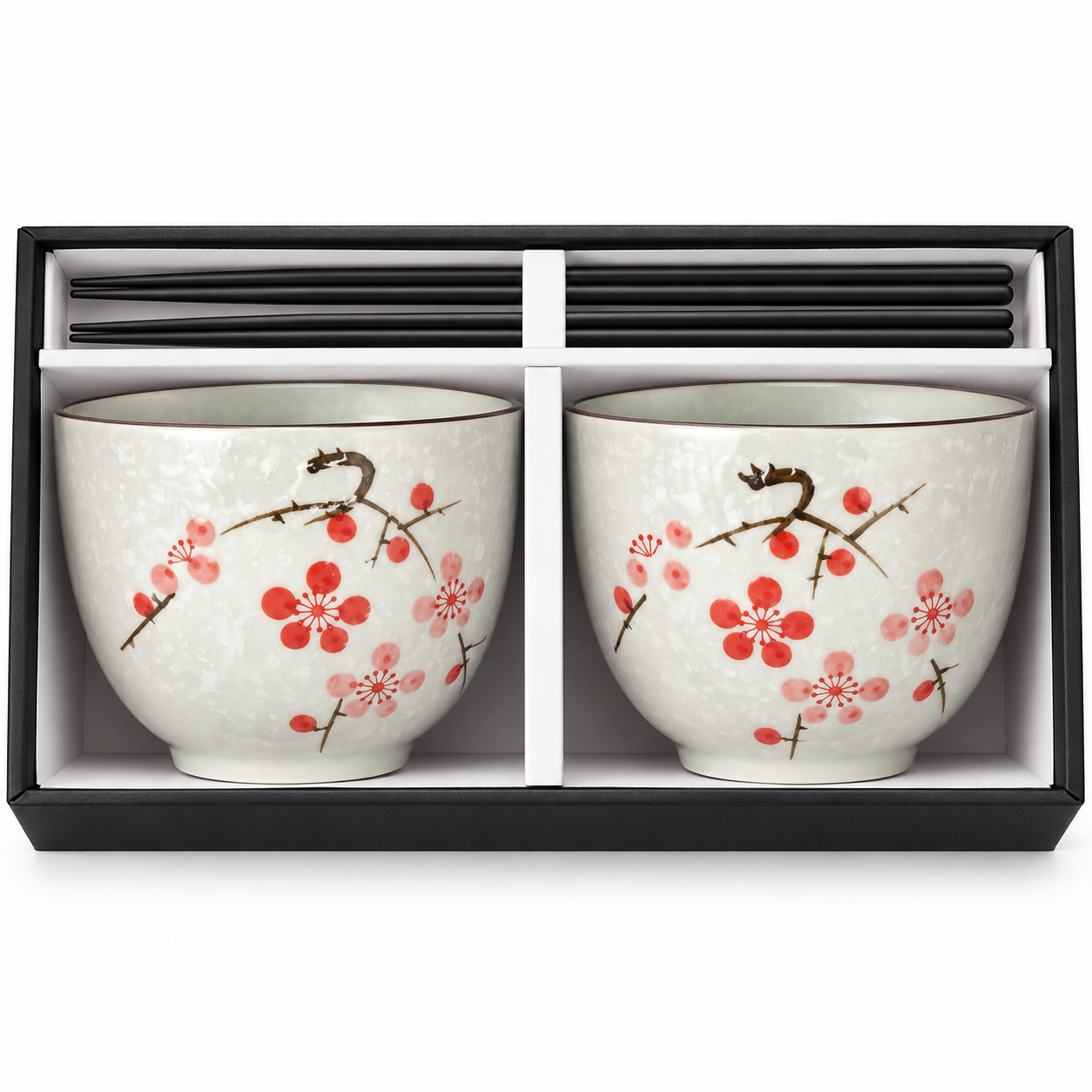Red Blossom Bowl & Chopstick Set