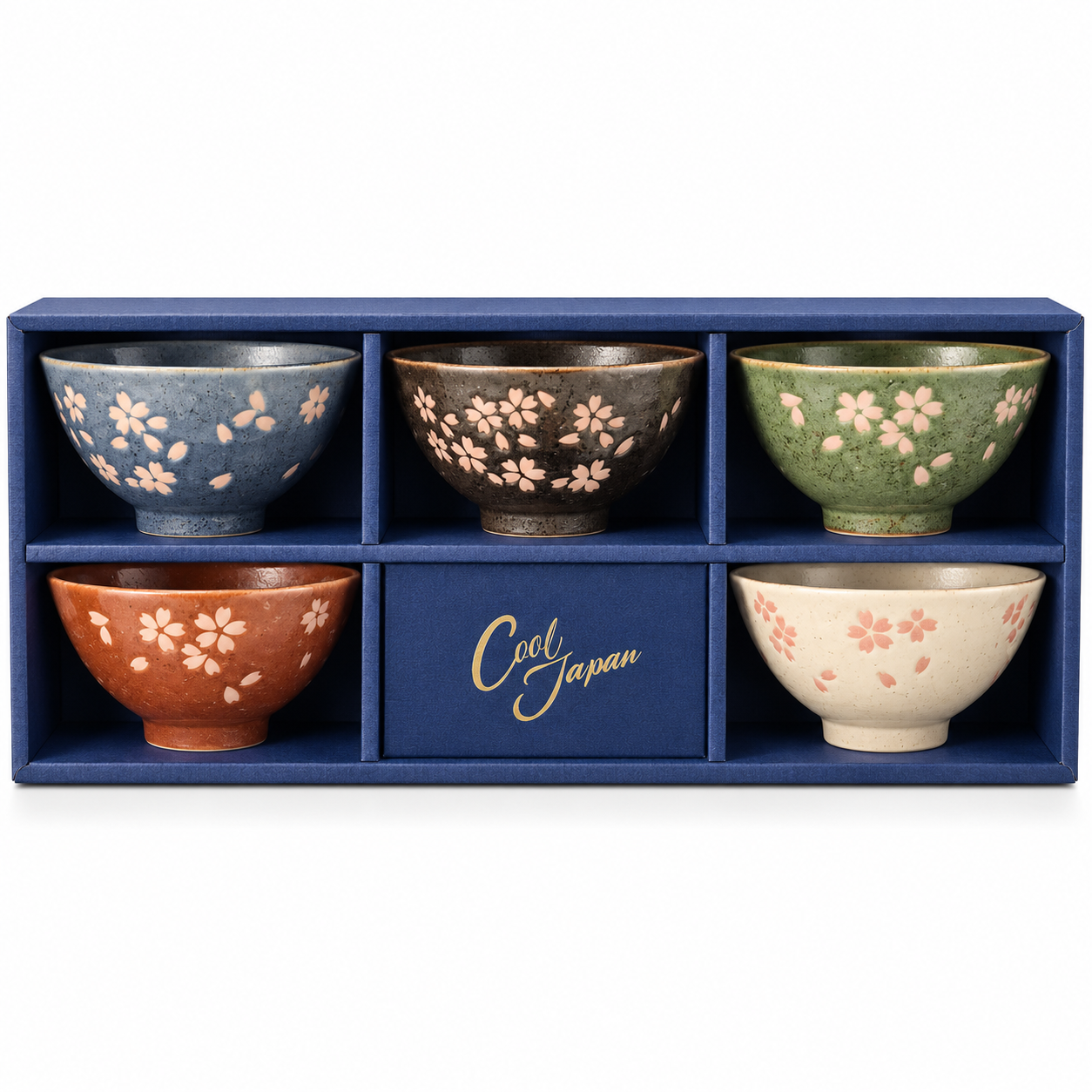 Cherry Blossom Ceramic Bowl Set – 5  PCS