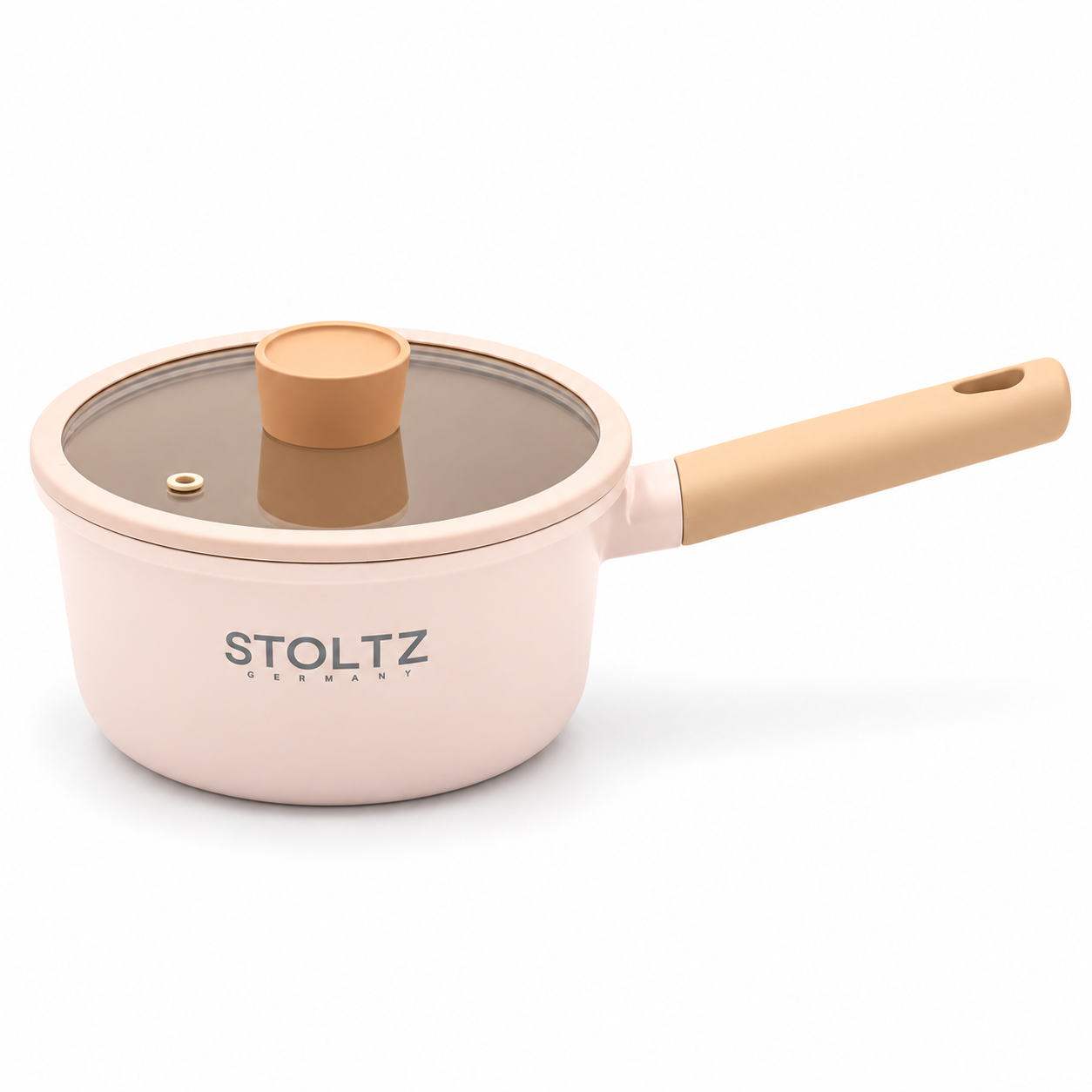 STOLTZ Pink Saucepan with Glass Lid (18CM)