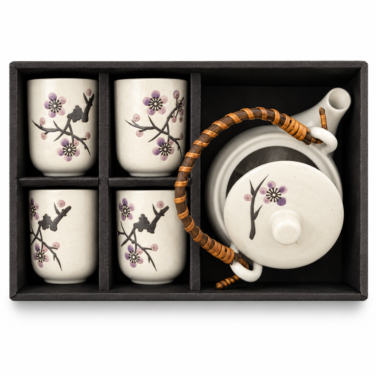 Purple Blossom Tea Set – 5 PCS