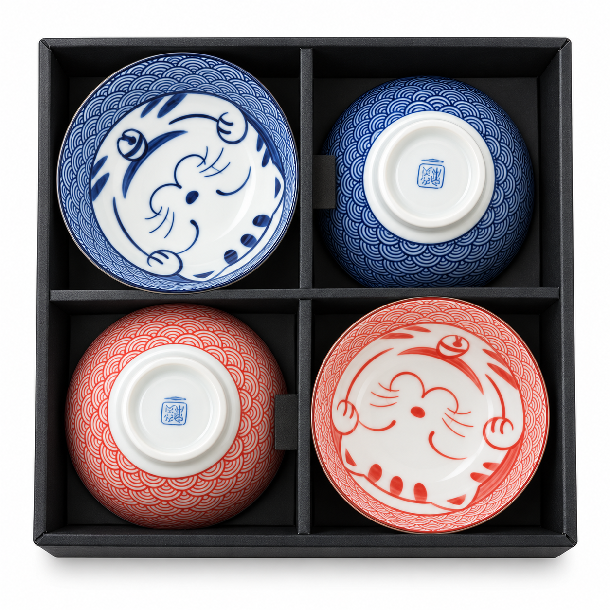 Japanese Lucky Cat Bowl Set – 4 PCS
