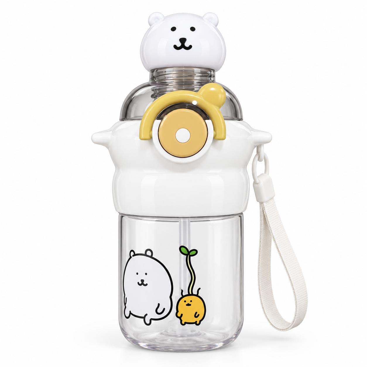White Bear Straw Water Bottle