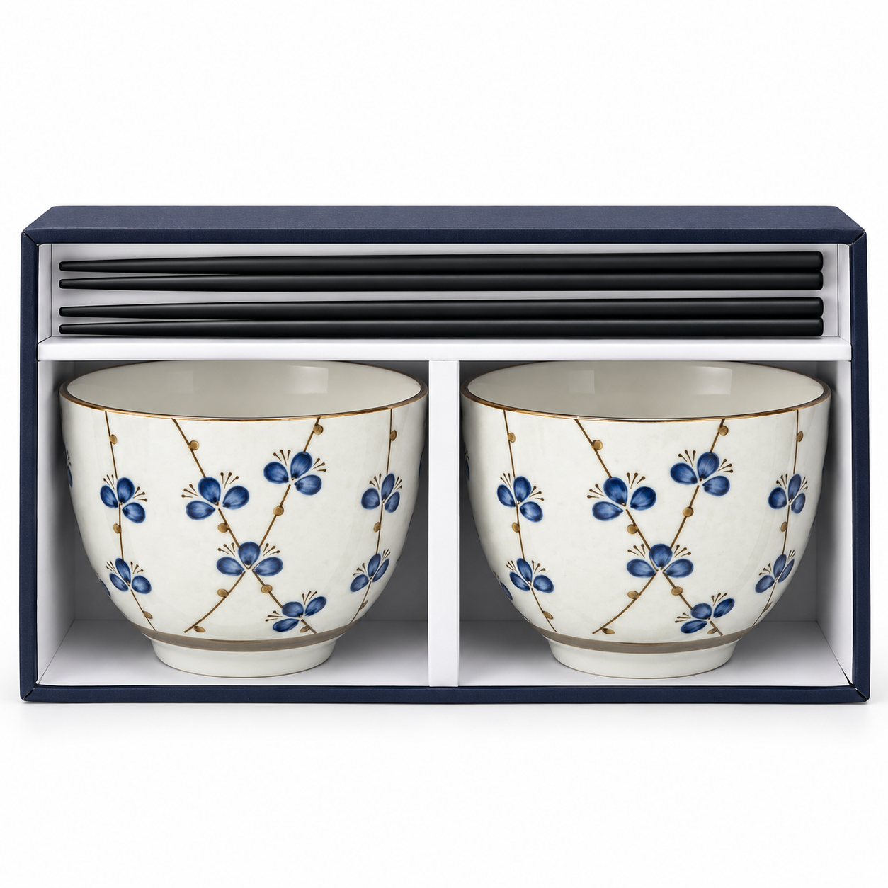 Blue Blossom Bowl & Chopstick Set