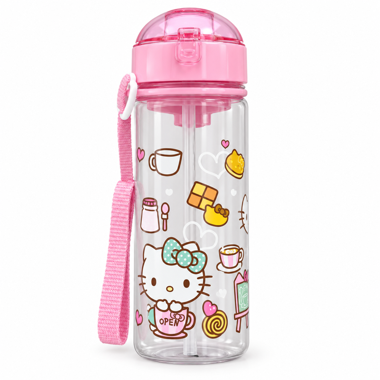 Hello Kitty Café Straw Water Bottle
