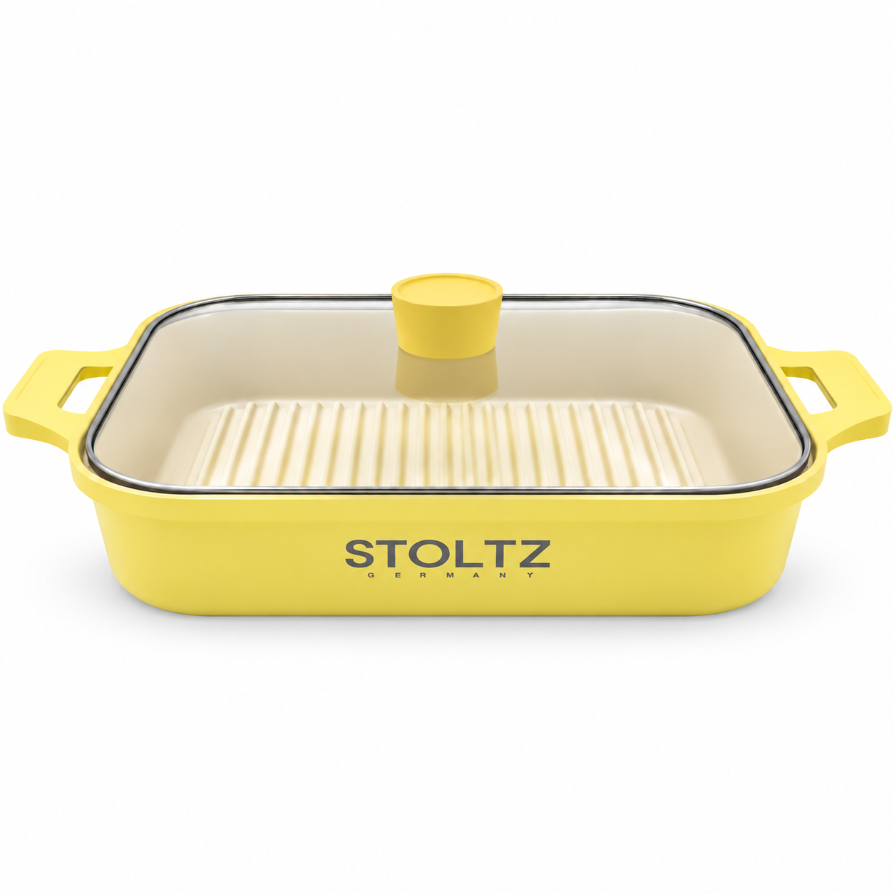 STOLTZ Rectangular Grill Pan with Glass Lid
