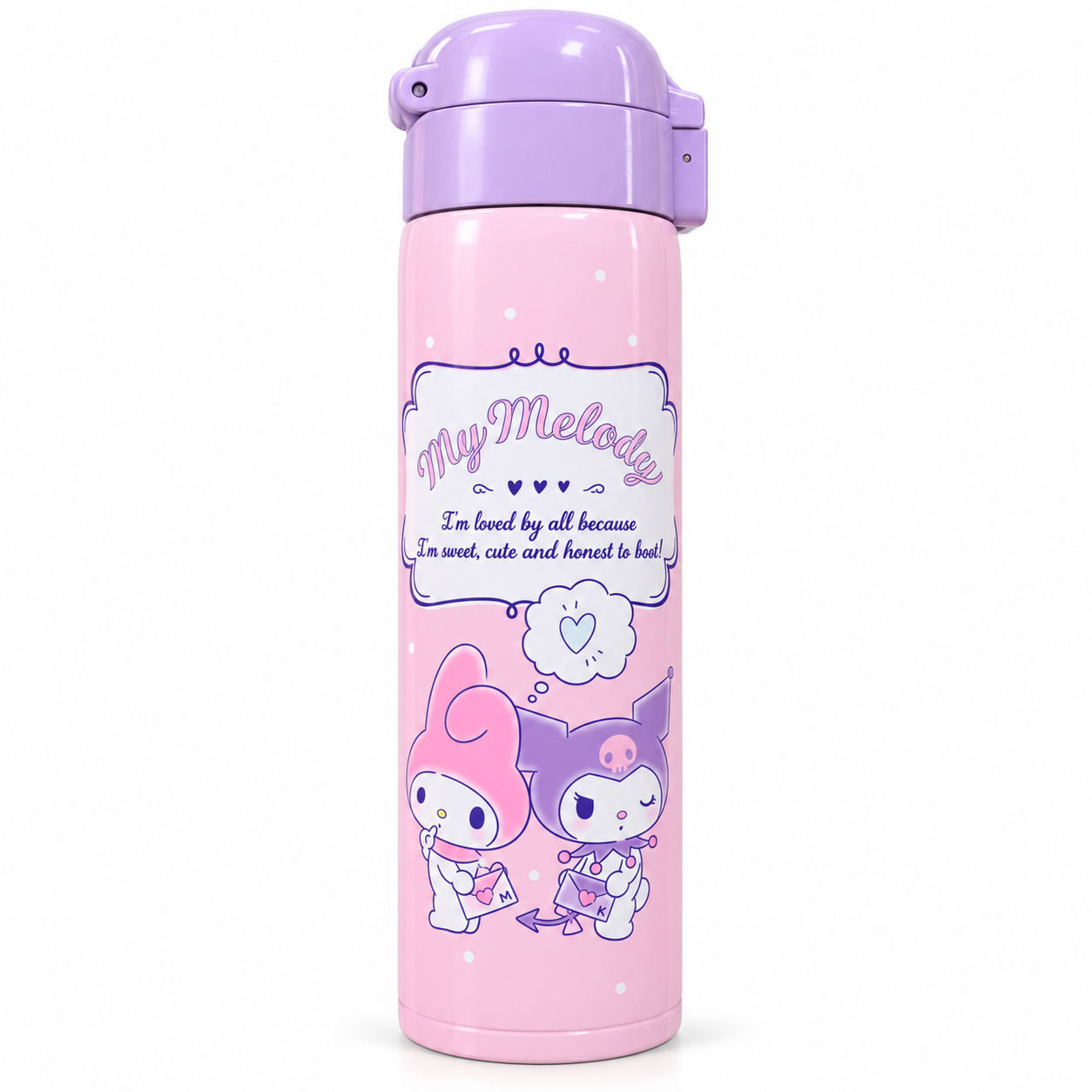 My Melody & Kuromi Pink Water Bottle
