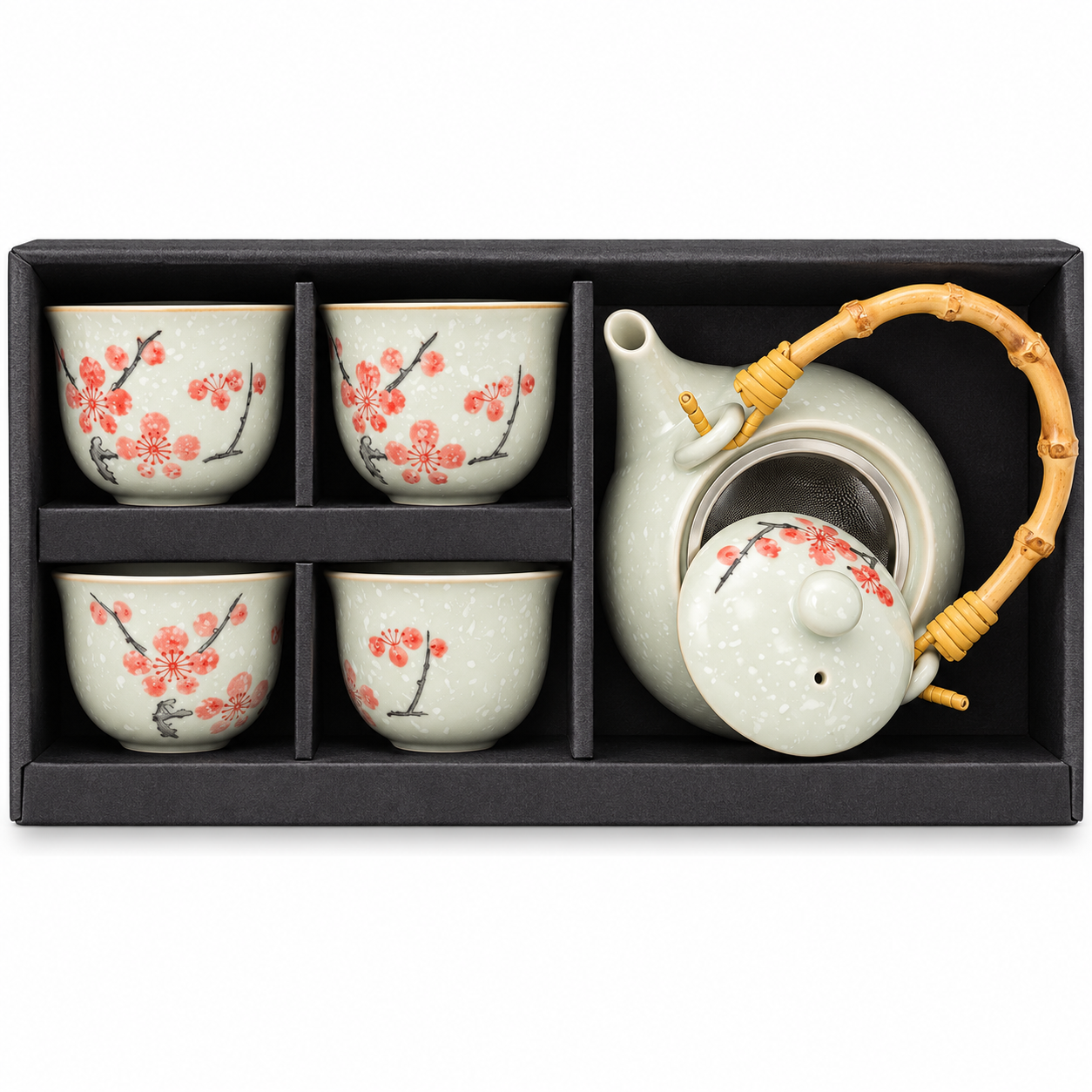 Red Blossom Tea Set – 5 PCS