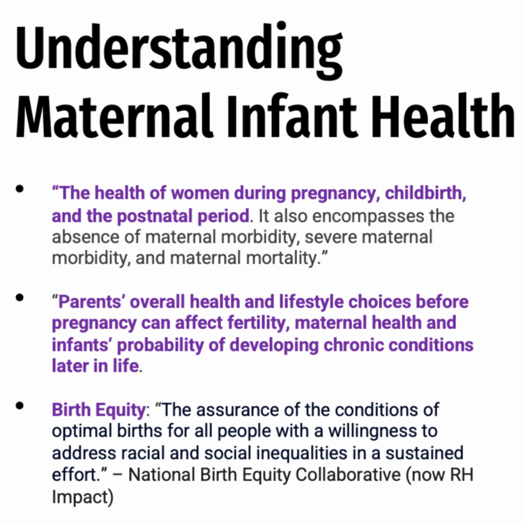 Definitions: SRHR, Reproductive Justice, Maternal Infant Health, Early Childhood
