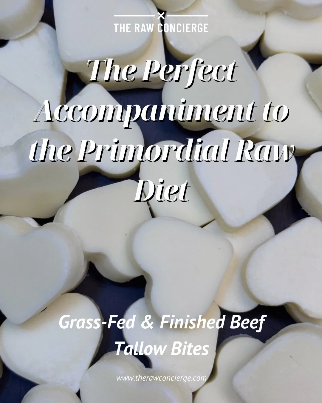 Fat is an essential part of a biologically appropriate diet for dogs. Our Rendered Reserve Grass-Fed &amp; Finished Beef Tallow Bites provide a clean, natural fat source designed to complement the primordial raw diet.

Made from 100% grass-fed and fi