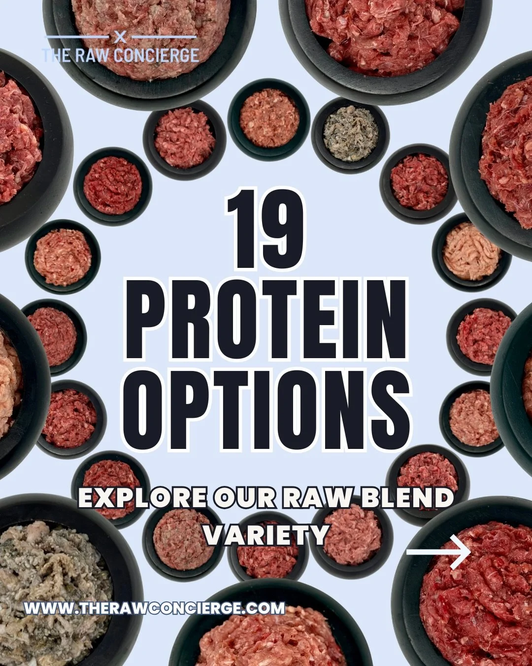 19+ PREY MODEL RAW BLEND OPTIONS.

From everyday proteins to harder-to-find novel options, our lineup was built to offer true variety for dogs and cats.

We offer a wide range of proteins including grass-fed &amp; finished red meats, organic poultry,