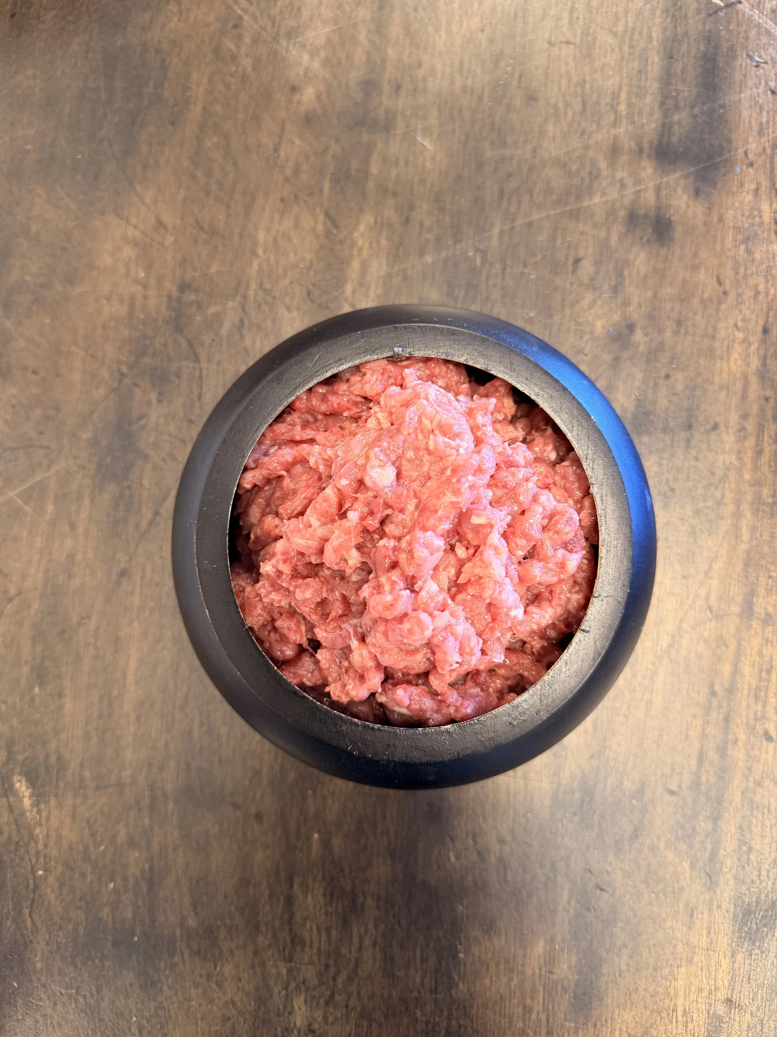 Raw rabbit and duck dog food blend featuring whole-prey ingredients and multiple organ sources