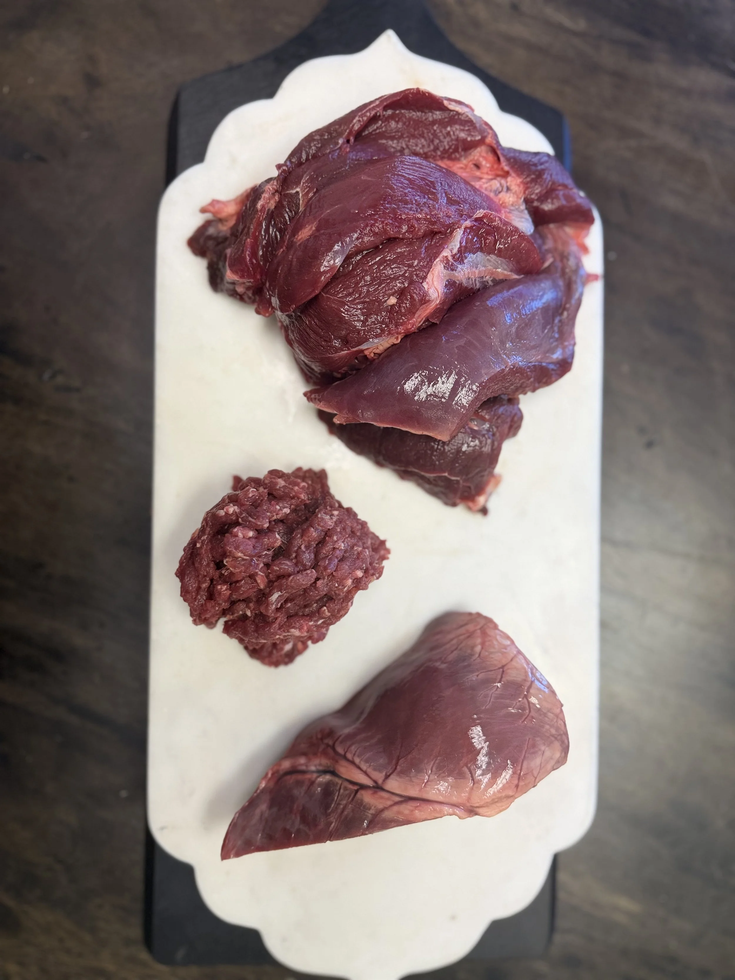 Raw elk blend with heart for cats taurine rich boneless raw feeding option