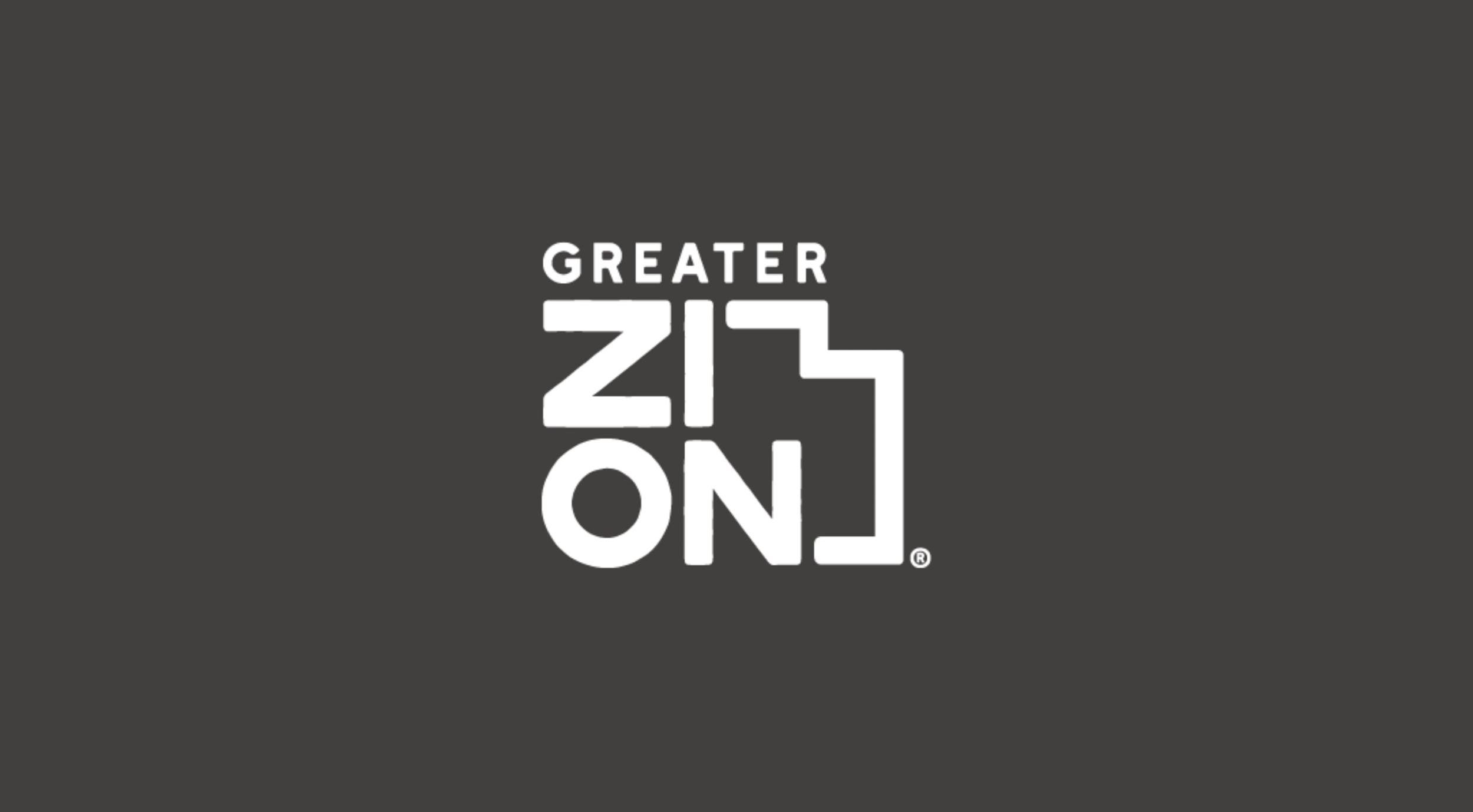 Greater Zion logo on a dark background.