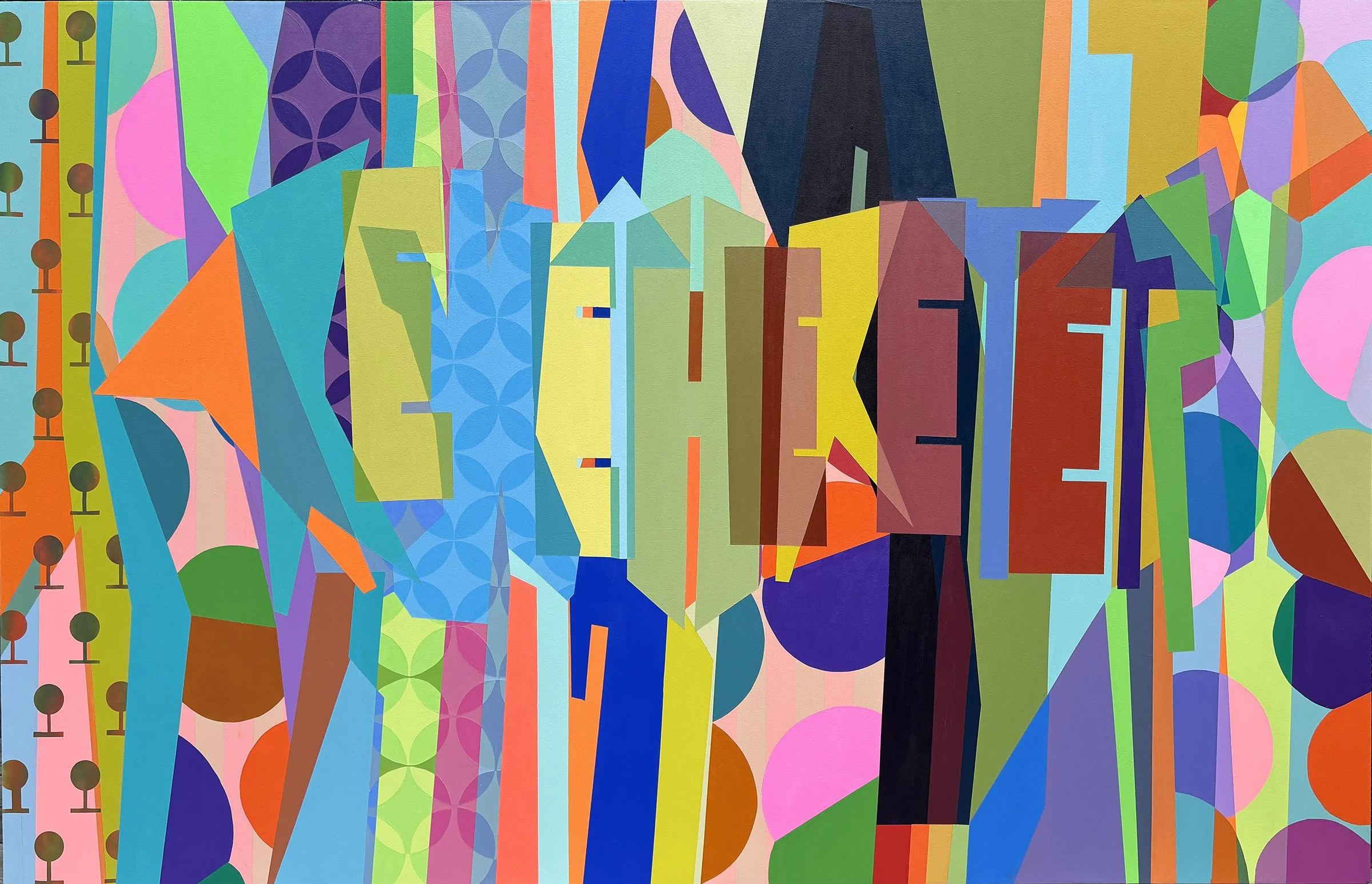 Are We There Yet?
acrylic, spray on canvas
60" x 96"
2026