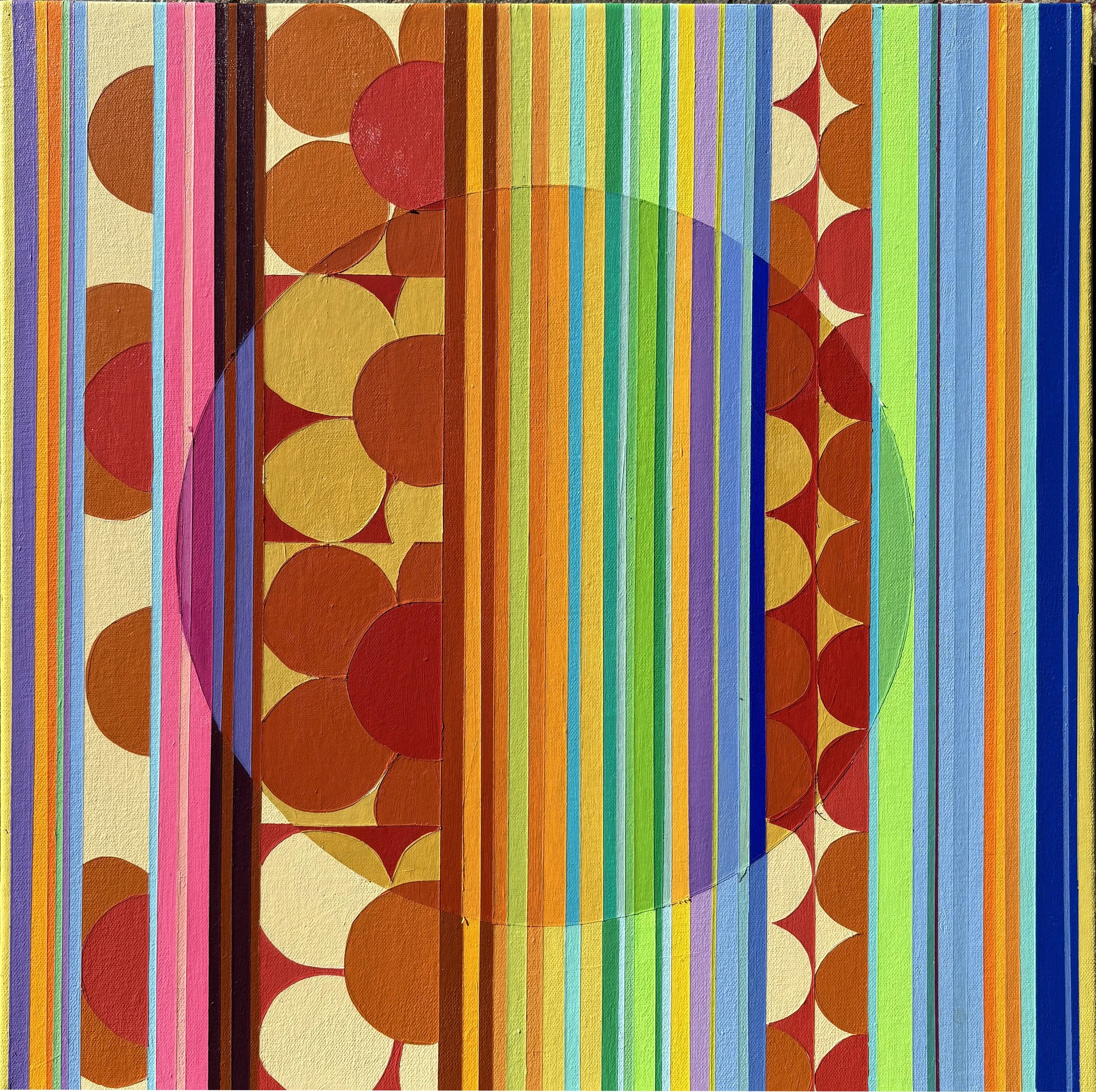 Flowers, nothing but..
acrylic on canvas
18" x 18" 2025
This is a transition piece, recently I have been adding several new elements to my paintings. . These addition of pattern(s) marks a return to my roots.  