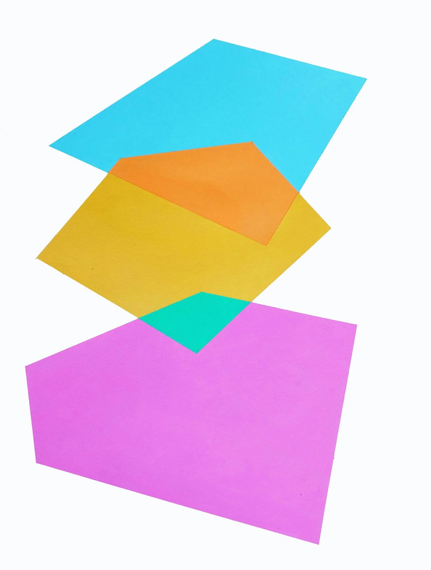 6/24/2021,  $400 acrylic on paper 14" x 11" I love the stacking and the reverse transparency/colors