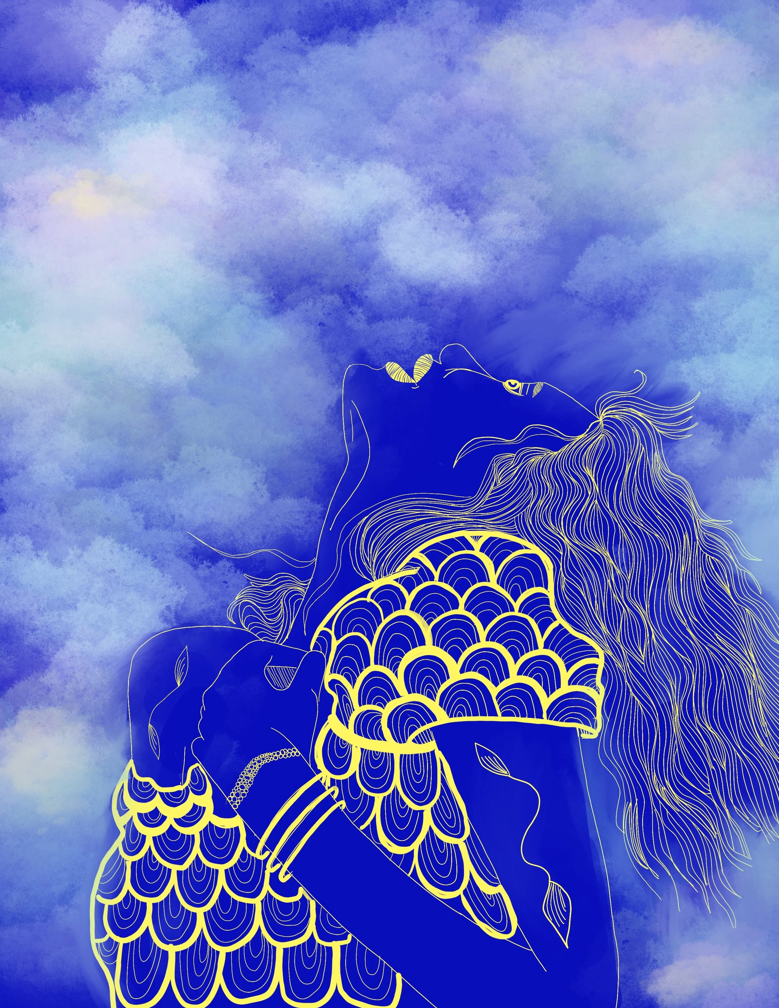 Hungry Woman eats the Sky