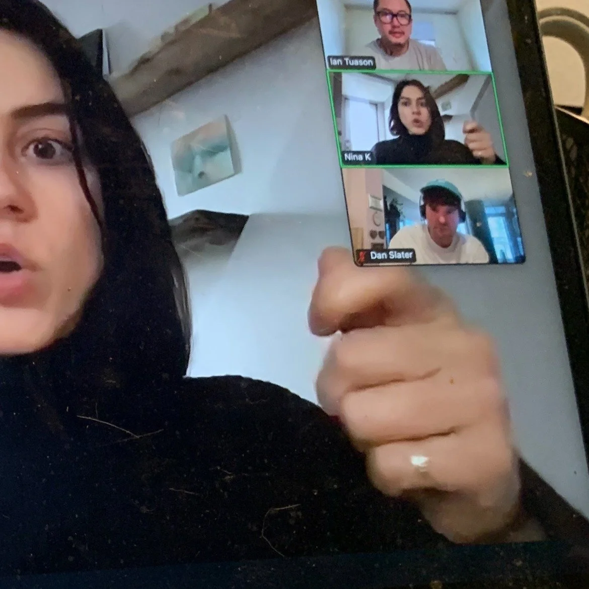 On Set Occurrence # 4 👁️ A Single Pinky Ring 💍 When producer Dan @slaterverse and director Ian @iantuason first met with &ldquo;The Undertone&rdquo; star Nina Kiri @neeenze on a Zoom call, she wore one piece of jewellery&mdash;a plain pinky ring 💍