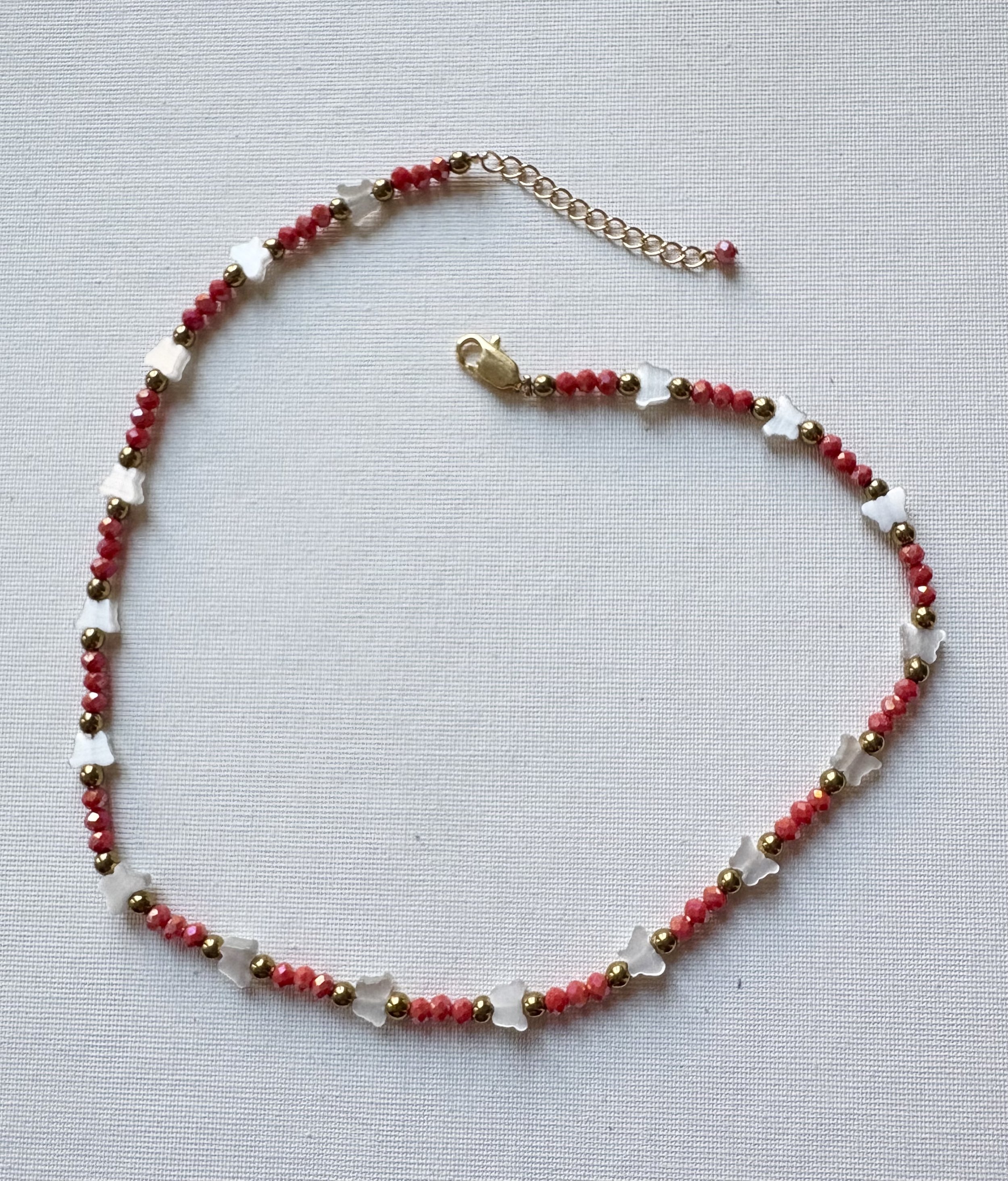 Coral Butterfly Necklace