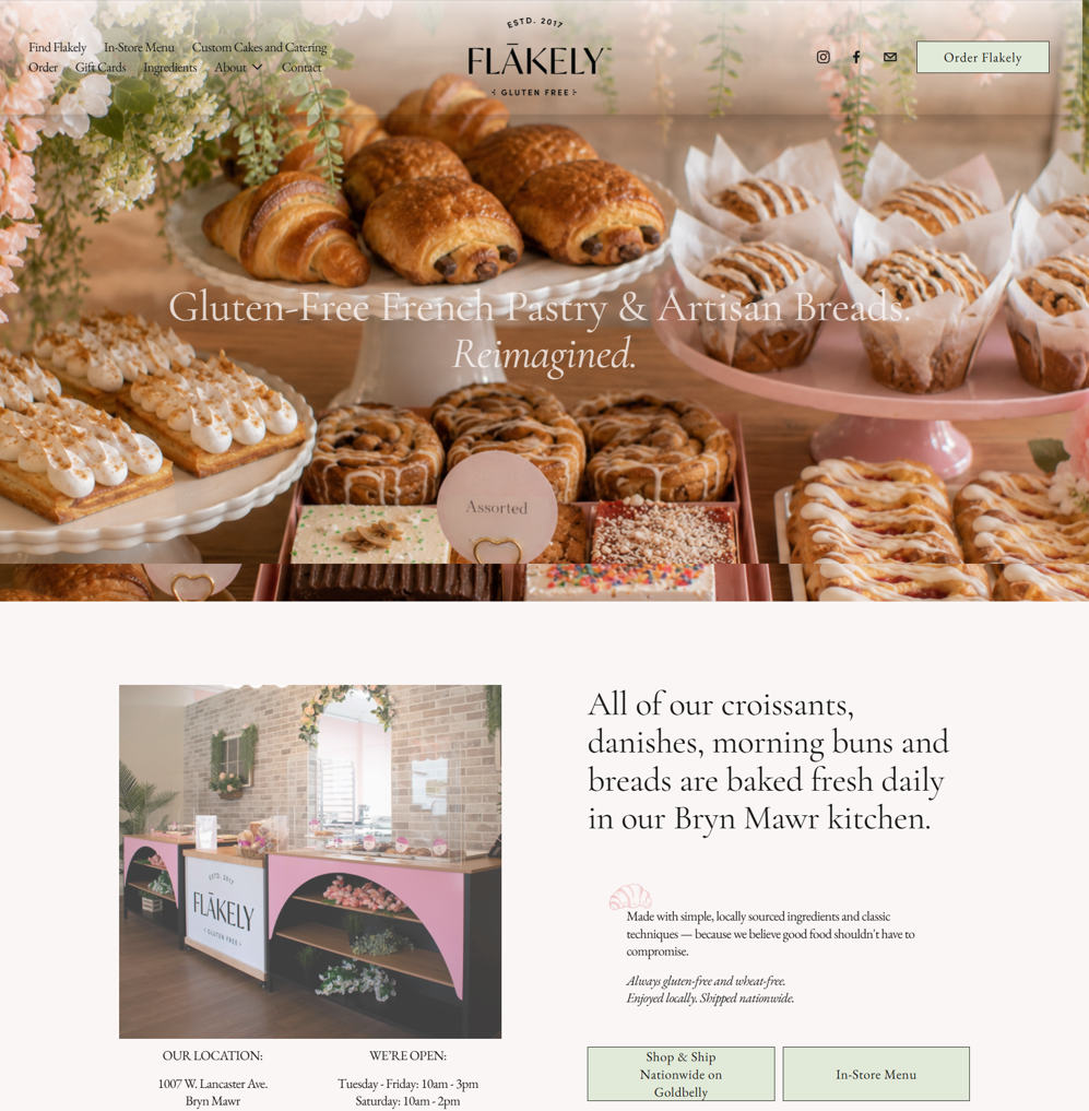 Flakely desktop image full website redesign