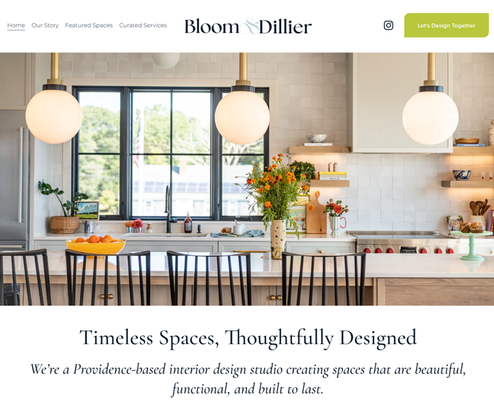 Bloom and Dillier Interior Design New Website