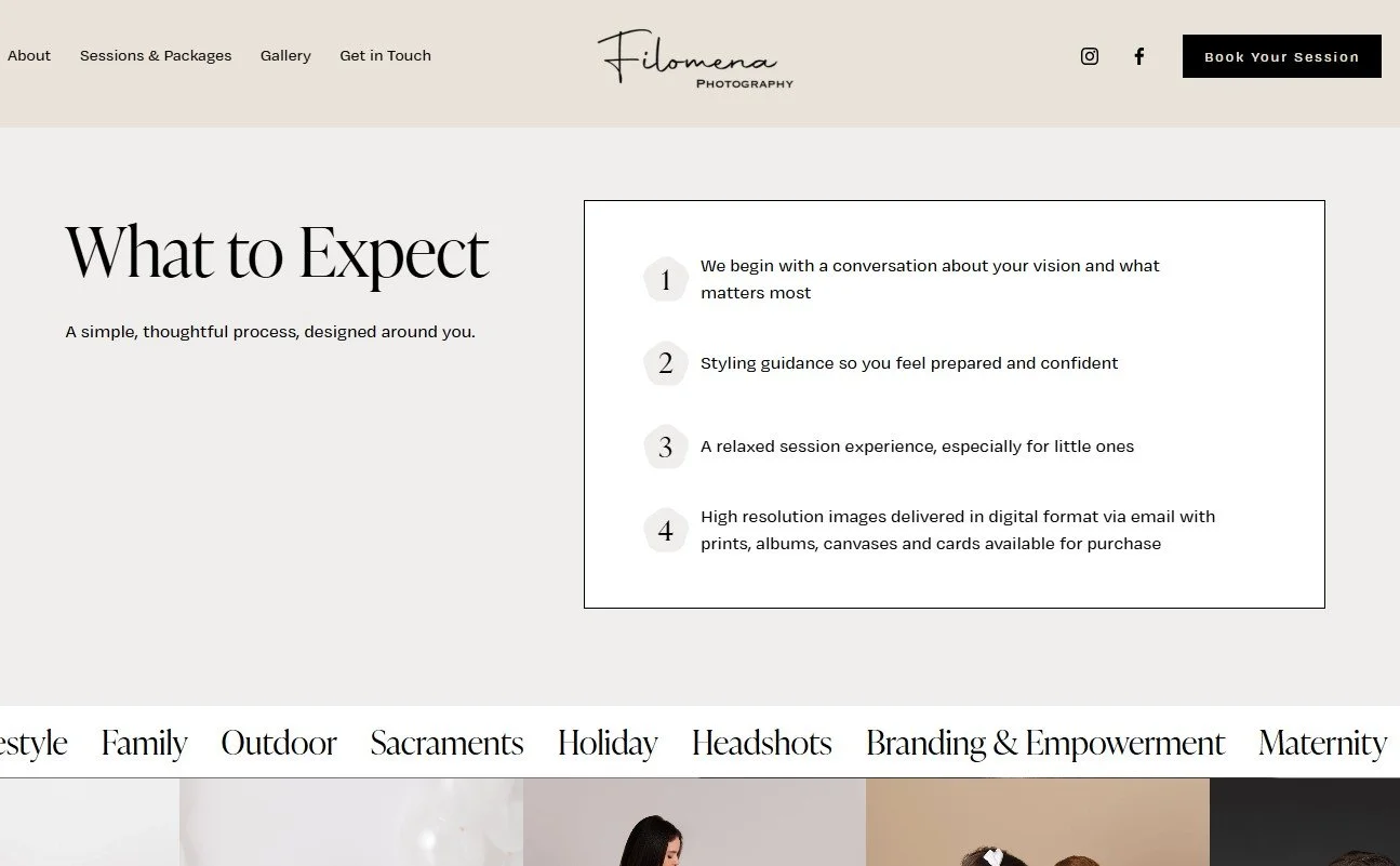 Filomena Photography Homepage