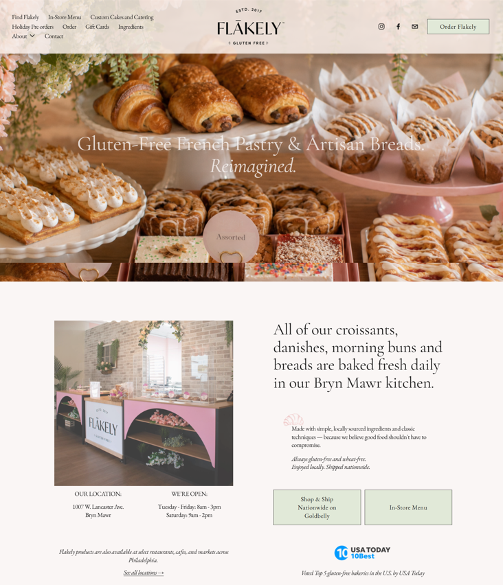 flakely bakery website redesign