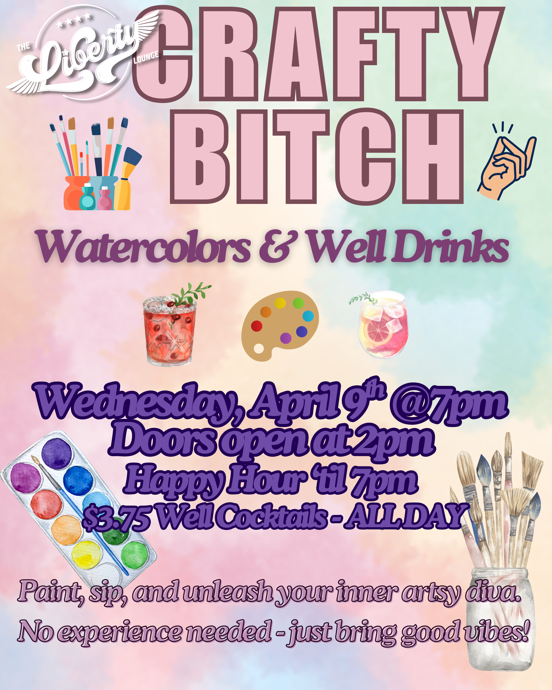 CRAFTY BITCH Watercolors & Well Drinks