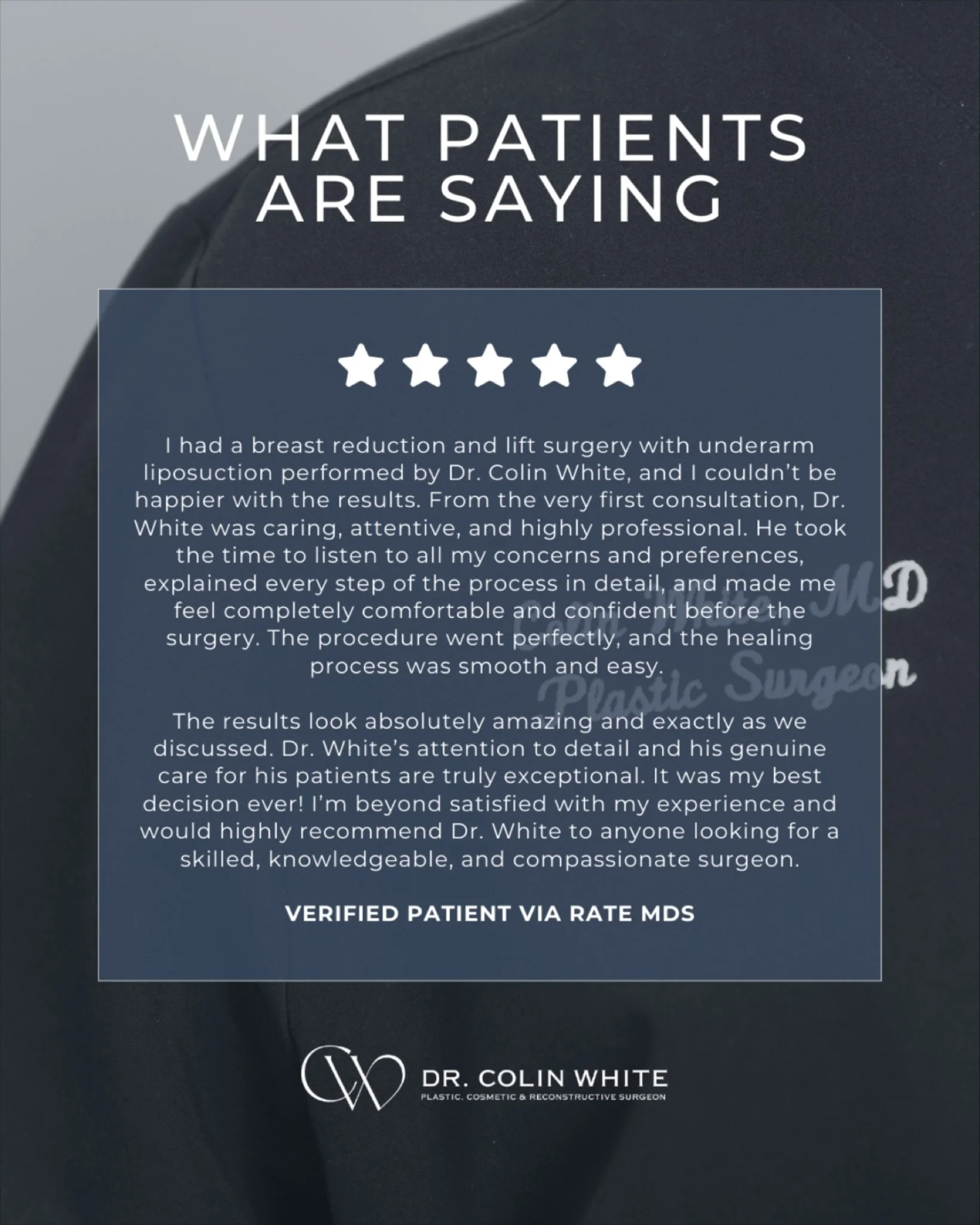 Thank you to our patient for sharing their experience!⁠
⁠
We value all feedback and remain committed to providing patient-focused, professional care ✔️⁠
⁠
📞 (604) 435-8483⁠
📍 Metrotown Surgical Centre⁠
📧 drcolinpatrickwhite@gmail.com ⁠
🌐 www.drco
