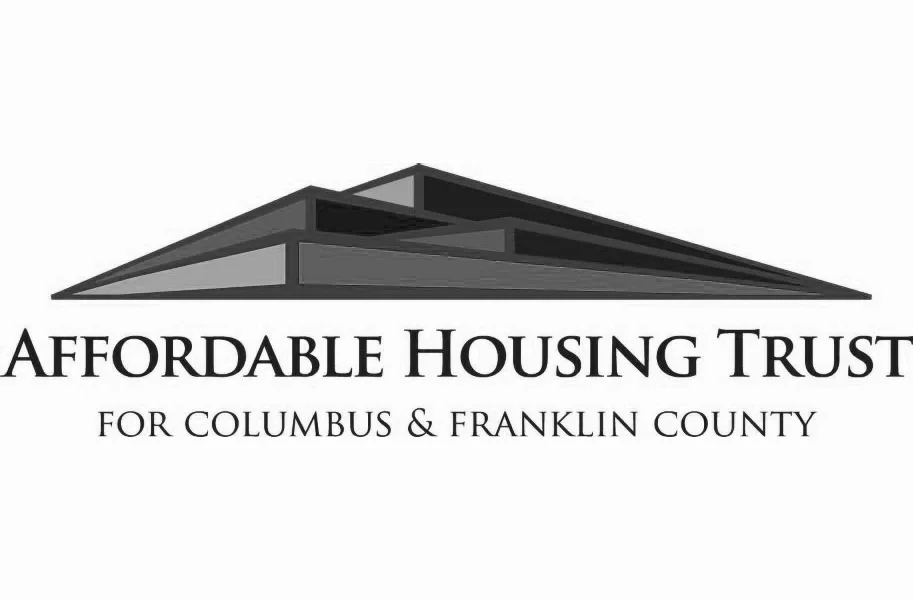 Affordable Housing Trust for Columbus % Franklin County logo with triangles shaped like a roof