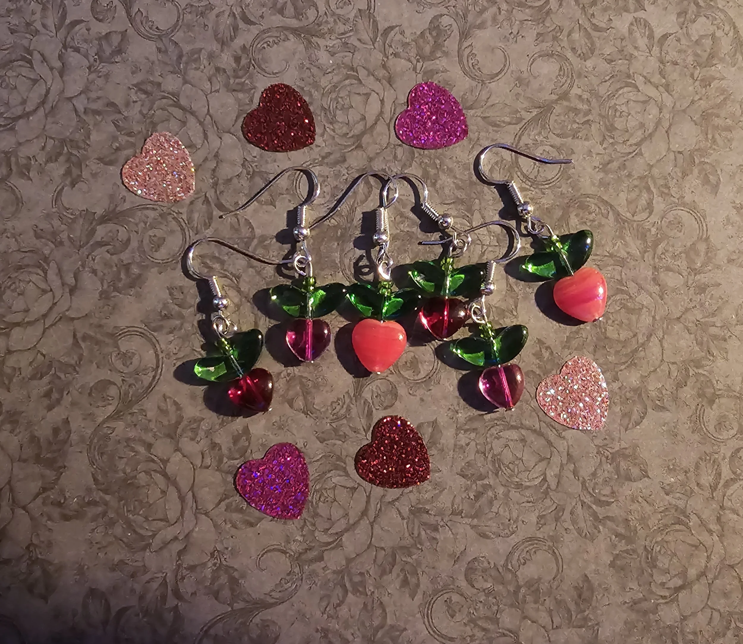 Glass Heart Earrings
