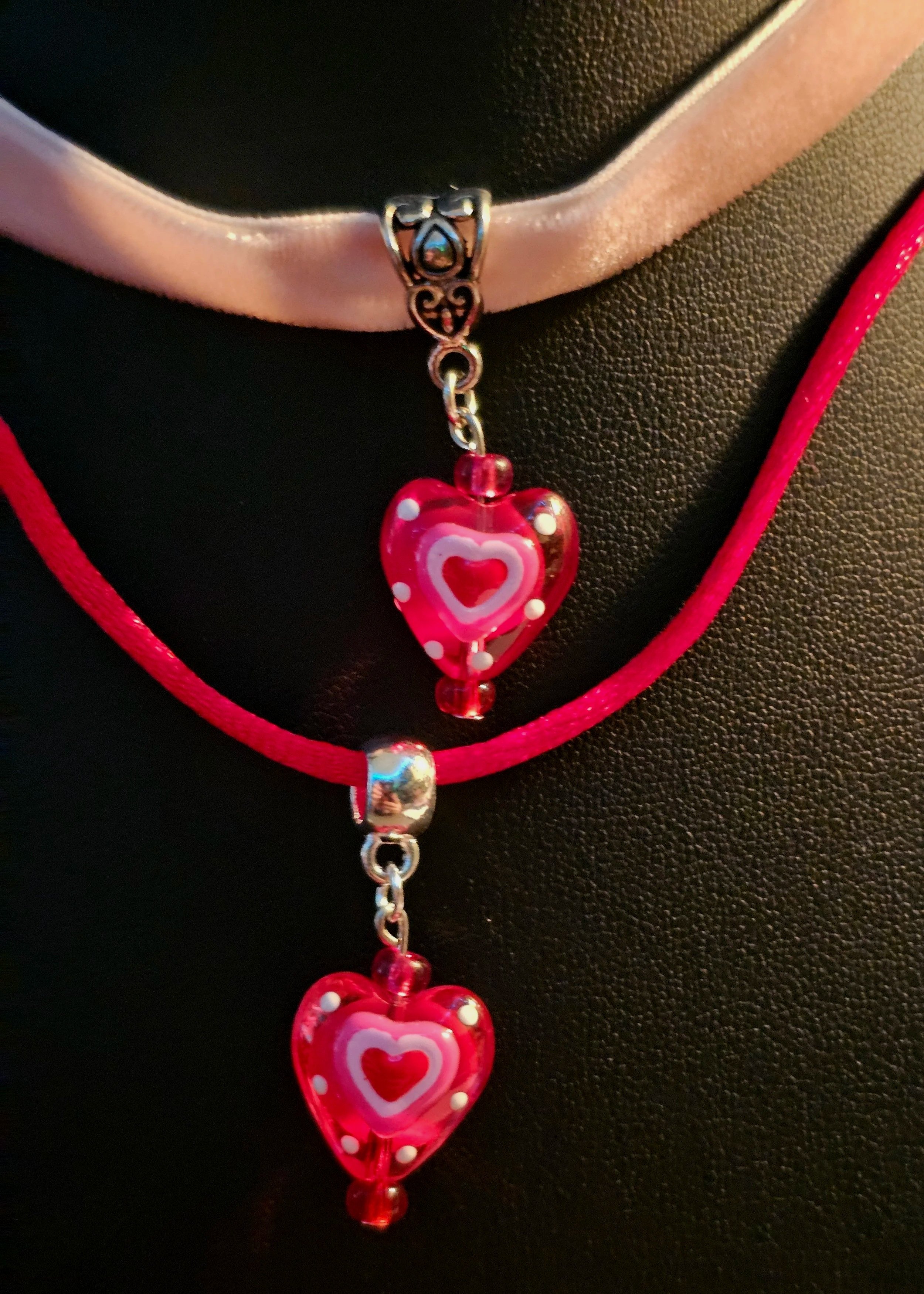 Red Glass Heart Neck Jewelry