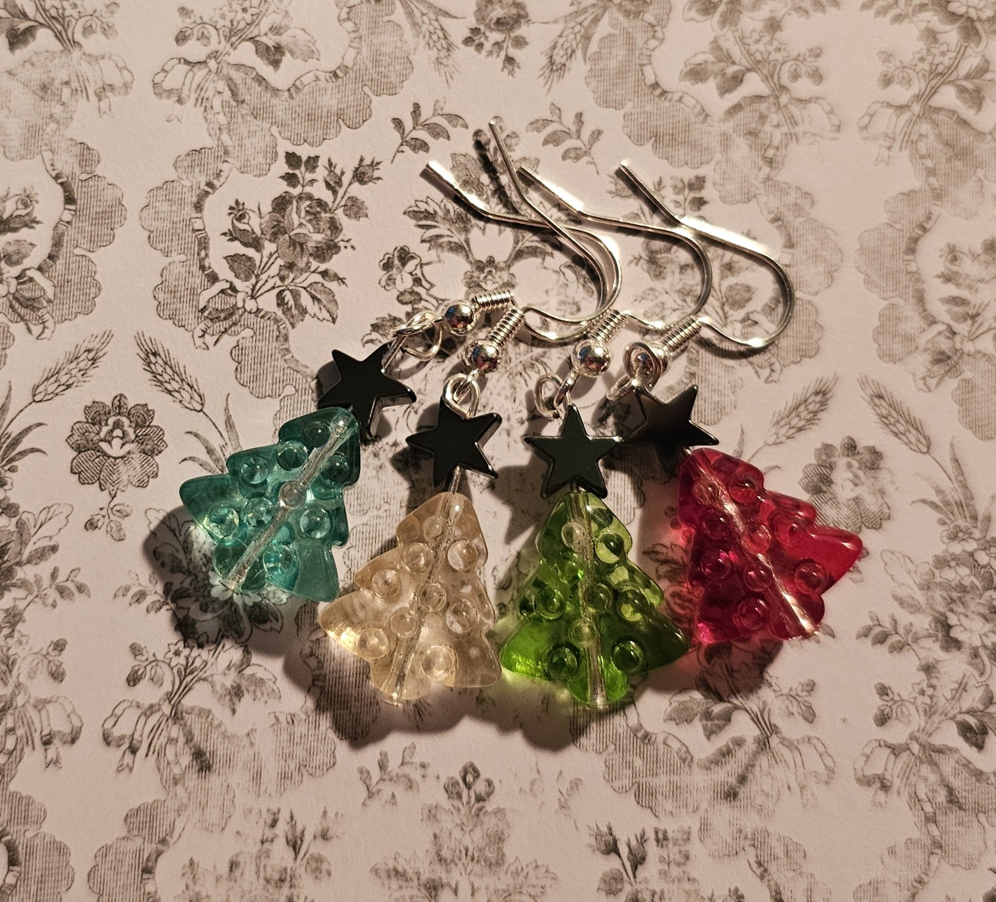 Glass Christmas Tree earrings