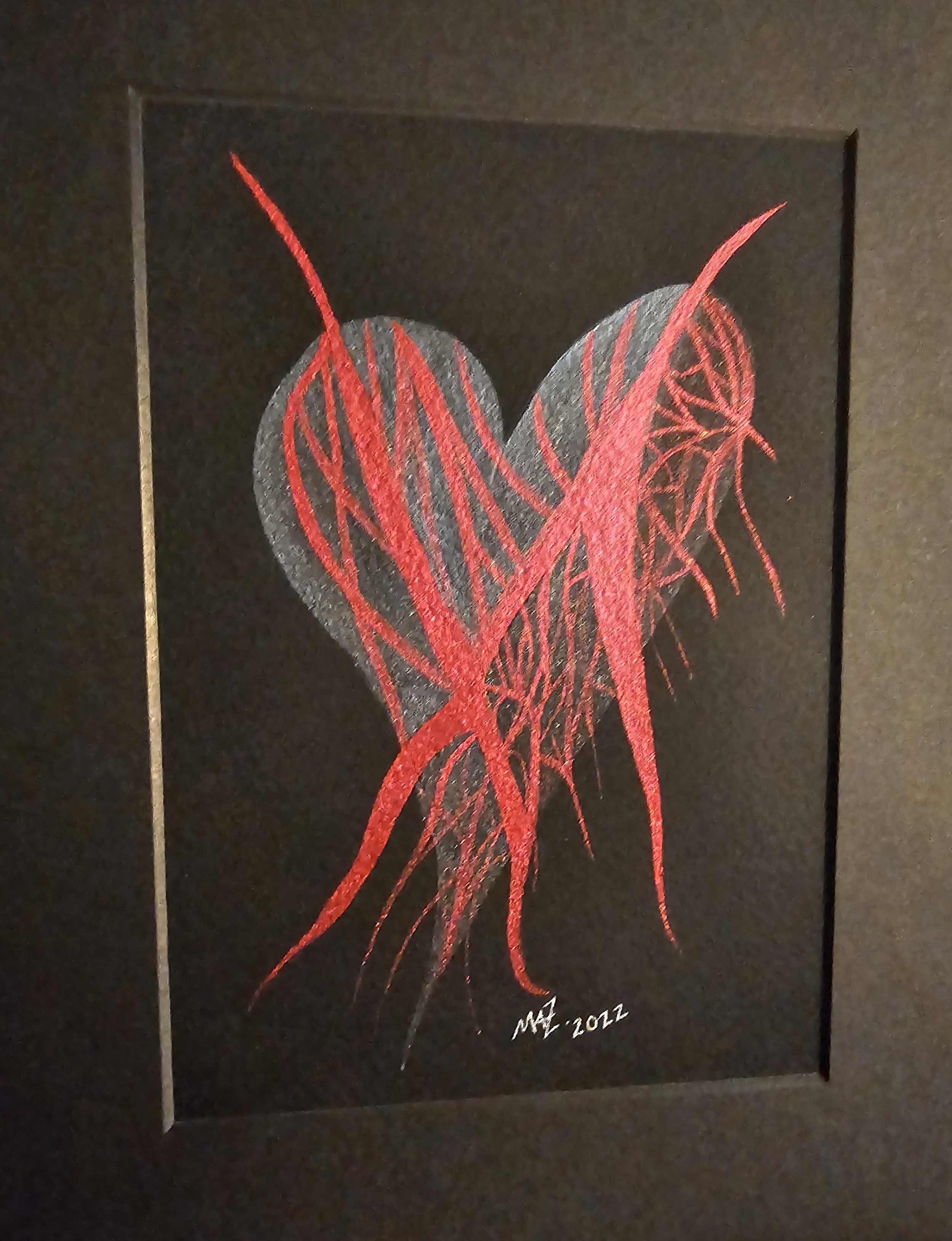 venomous heart, heart, heart art, watercolor heart, original art