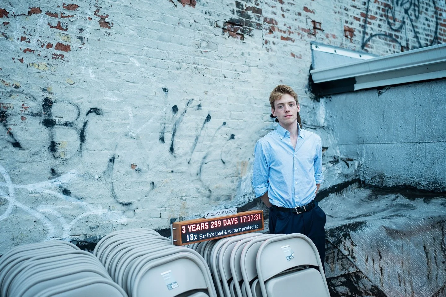 During NYC Climate Week, Climate Clock showed activist @jamesmillernature the new lifelines that were recently added to the clock. He quickly chose the amount of Earth&rsquo;s land and waters protected, which currently marks only 18%. Our collective 