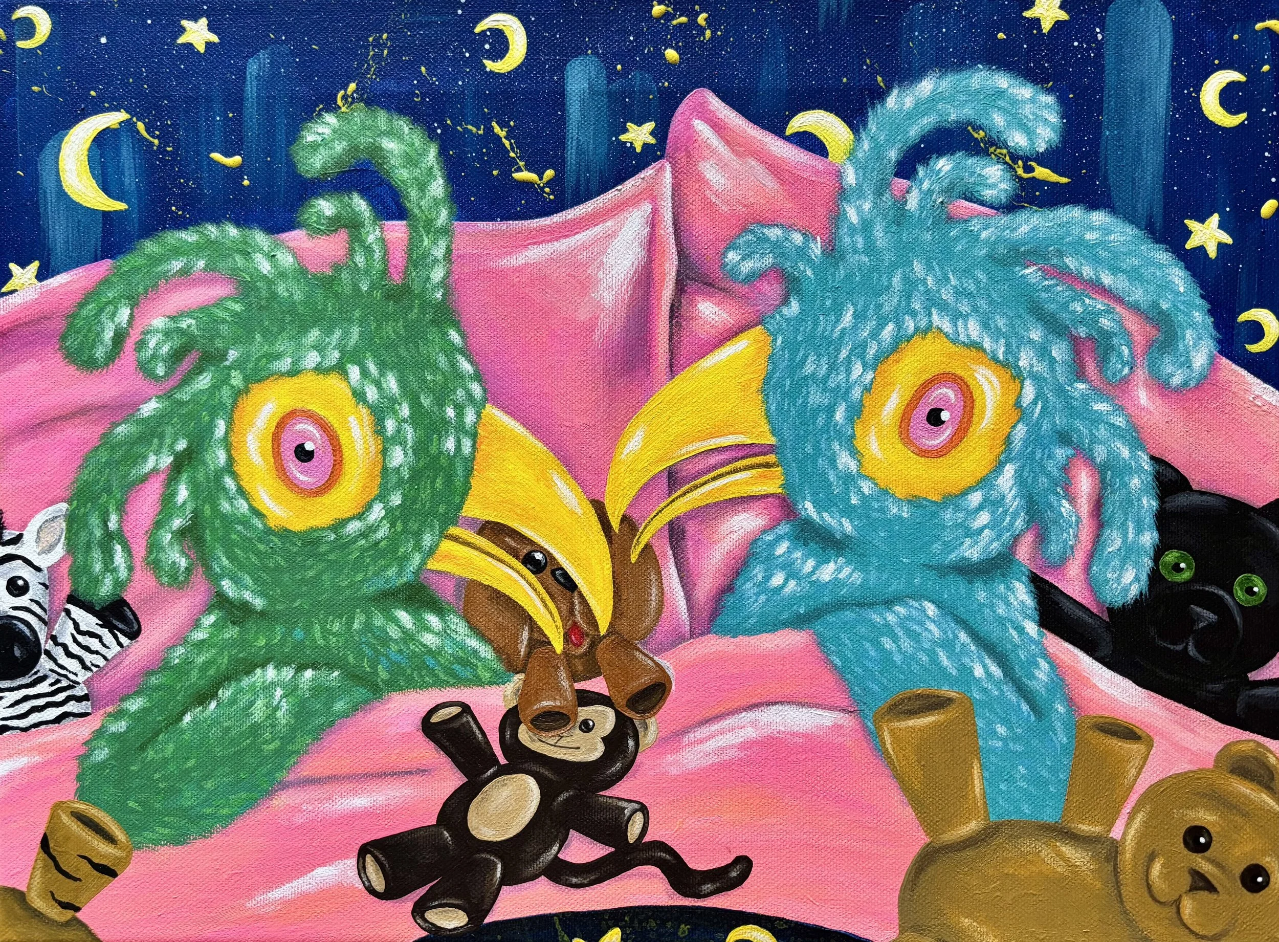 The Sleepover painting by Axelle Salvage