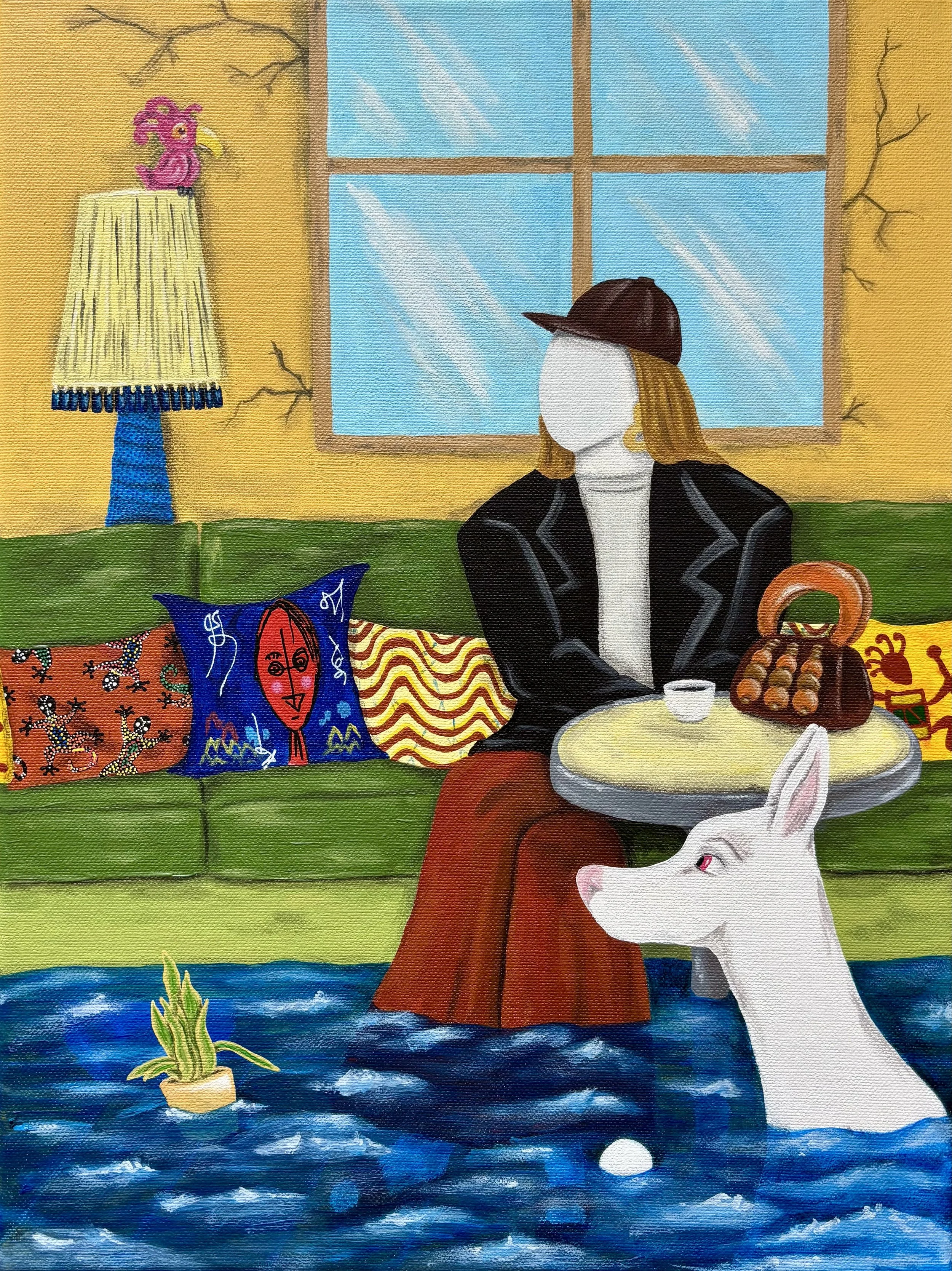 Self-portrait 1 painting by Axelle Salvage, 2026.