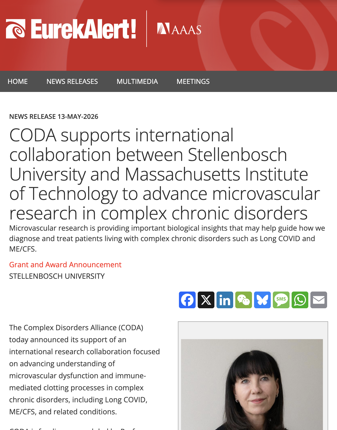 CODA Supports International Collaboration&nbsp;Between Stellenbosch University and Massachusetts Institute of Technology&nbsp;to Advance Microvascular Research in Complex Chronic Disorders