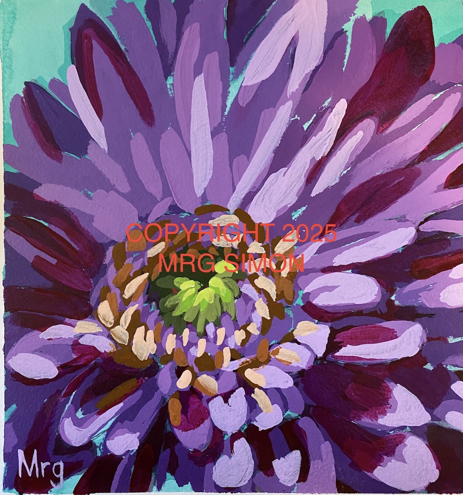 Purple Mum acrylic painting