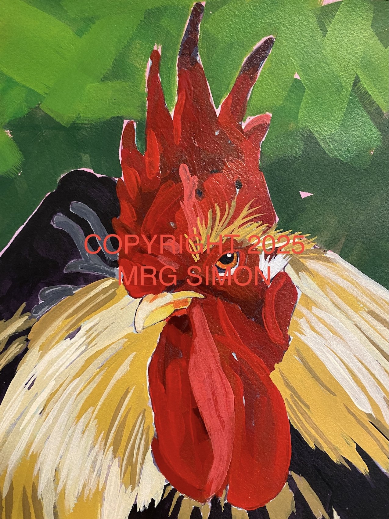 Rooster No.1 acrylic painting