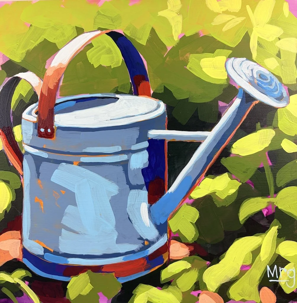 Acrylic Metal Garden Watering Can 12x12